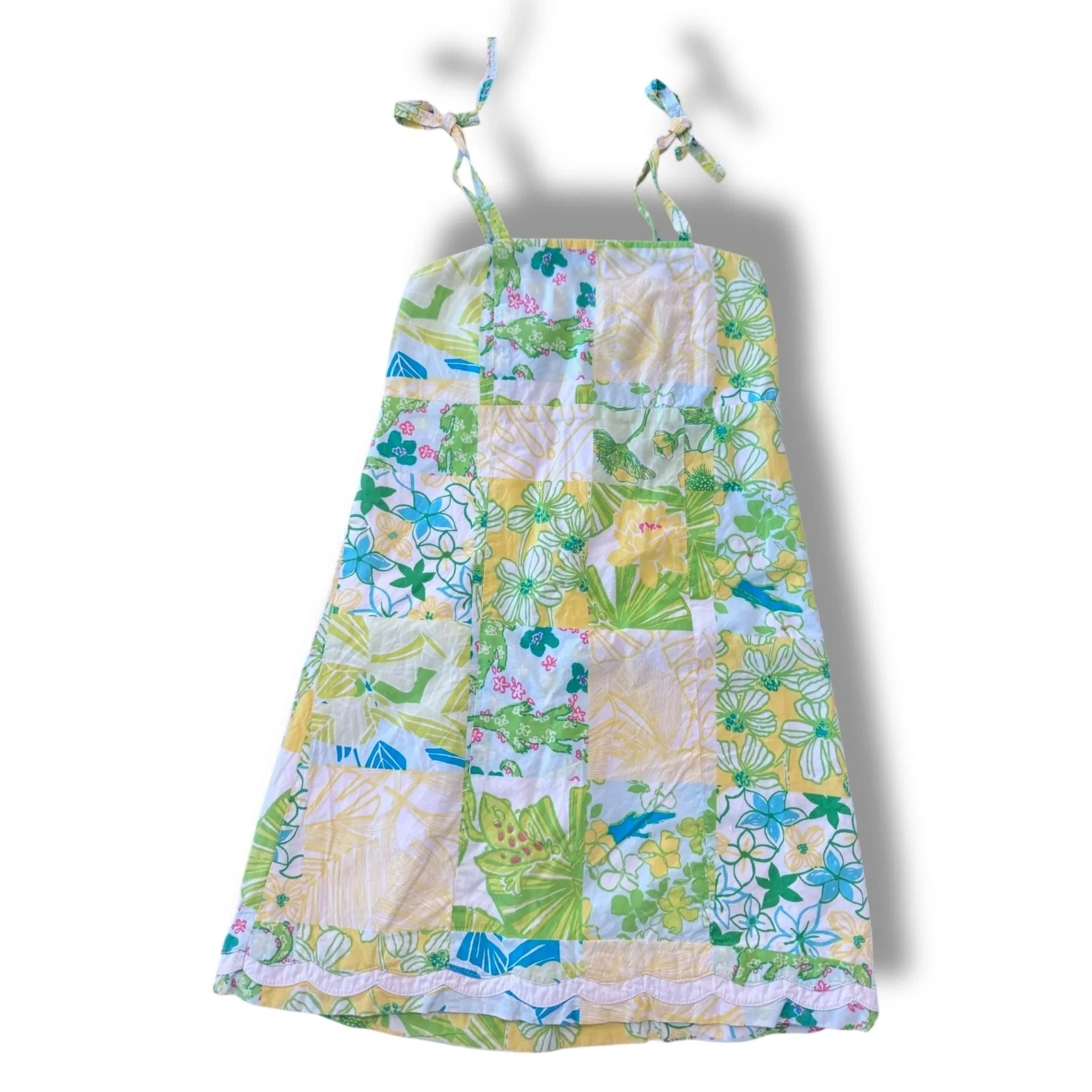 Size 5 Lilly Pulitzer floral patchwork dress with tie straps