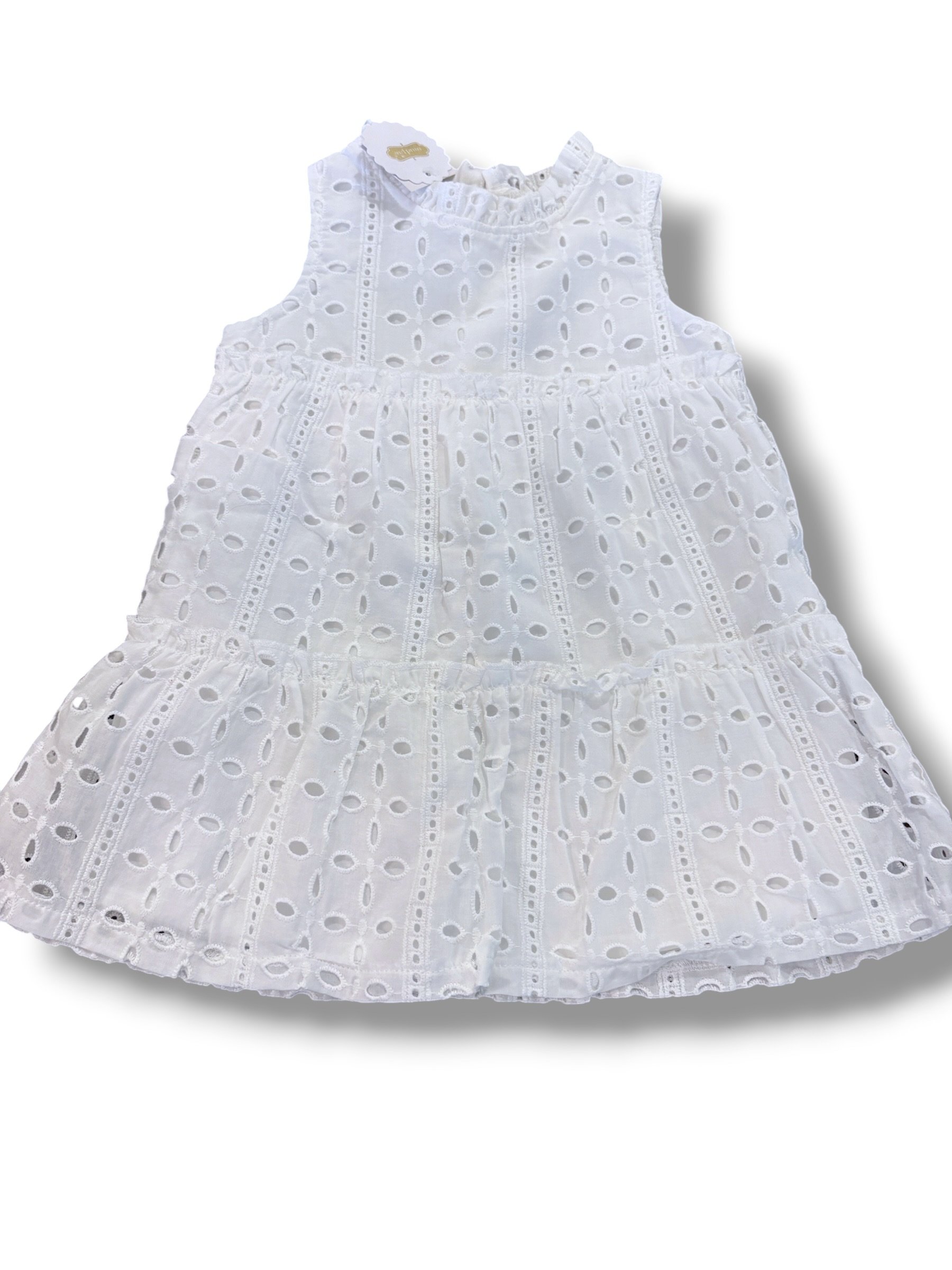 Size 12-18 month Mudpie white eyelet dress NWT
