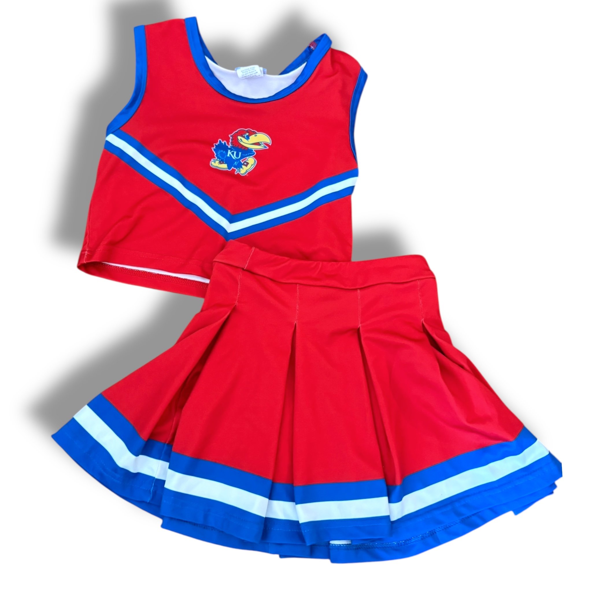 Size S Vive la Fete KU red tank with jayhawk, XS skirt set