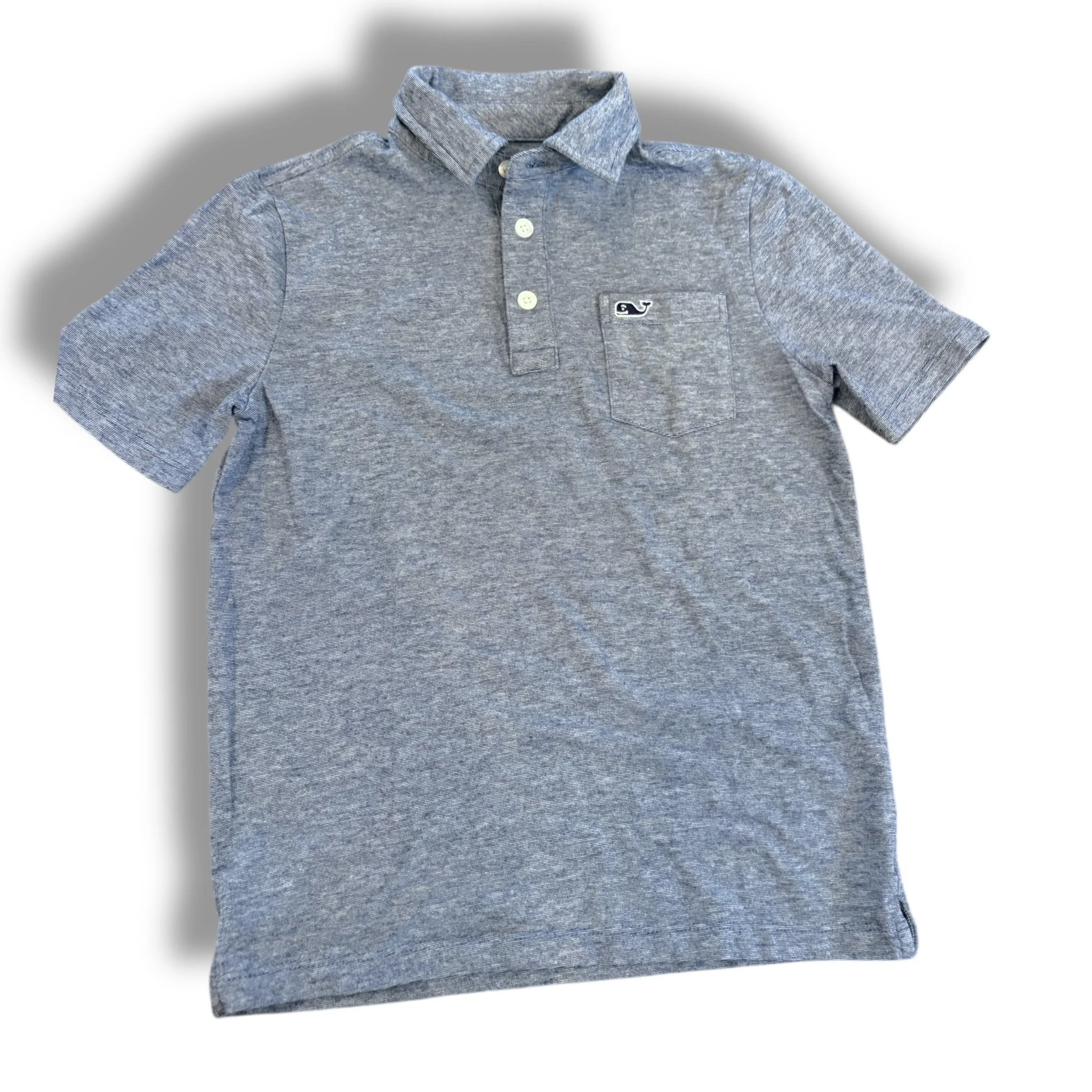 Size 7 Vineyard vines navy/white fine stripe knit polo