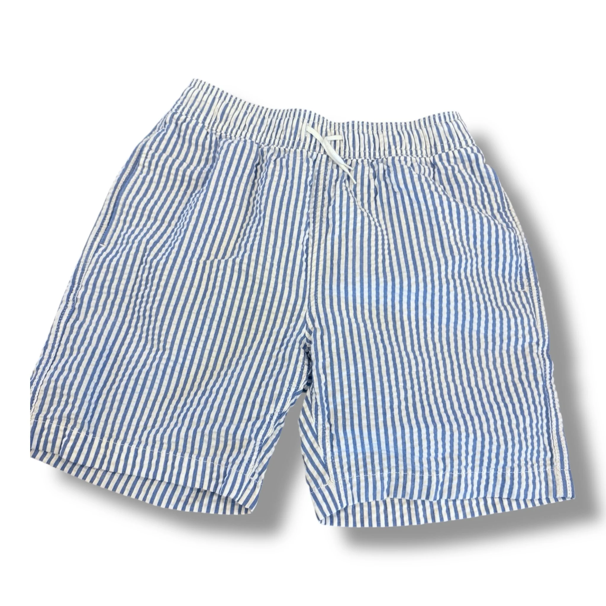 Size 16 Crewcuts blue/white seersucker swim trunks