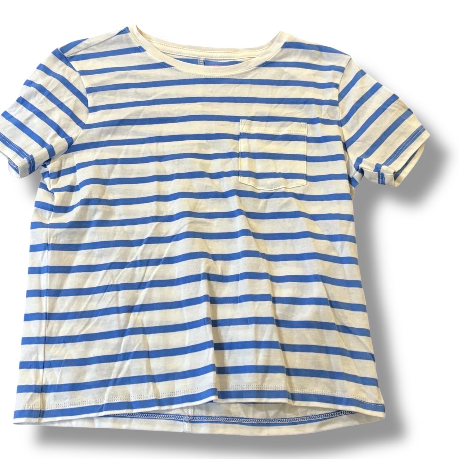 Size 10-11 (L) Crewcuts blue/white striped tee NWT