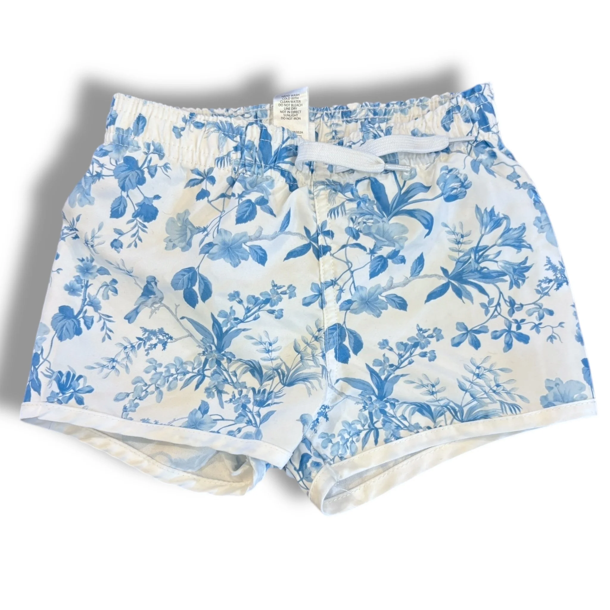 Size 12-18 month Edgehill collection blue/white floral swim trunks