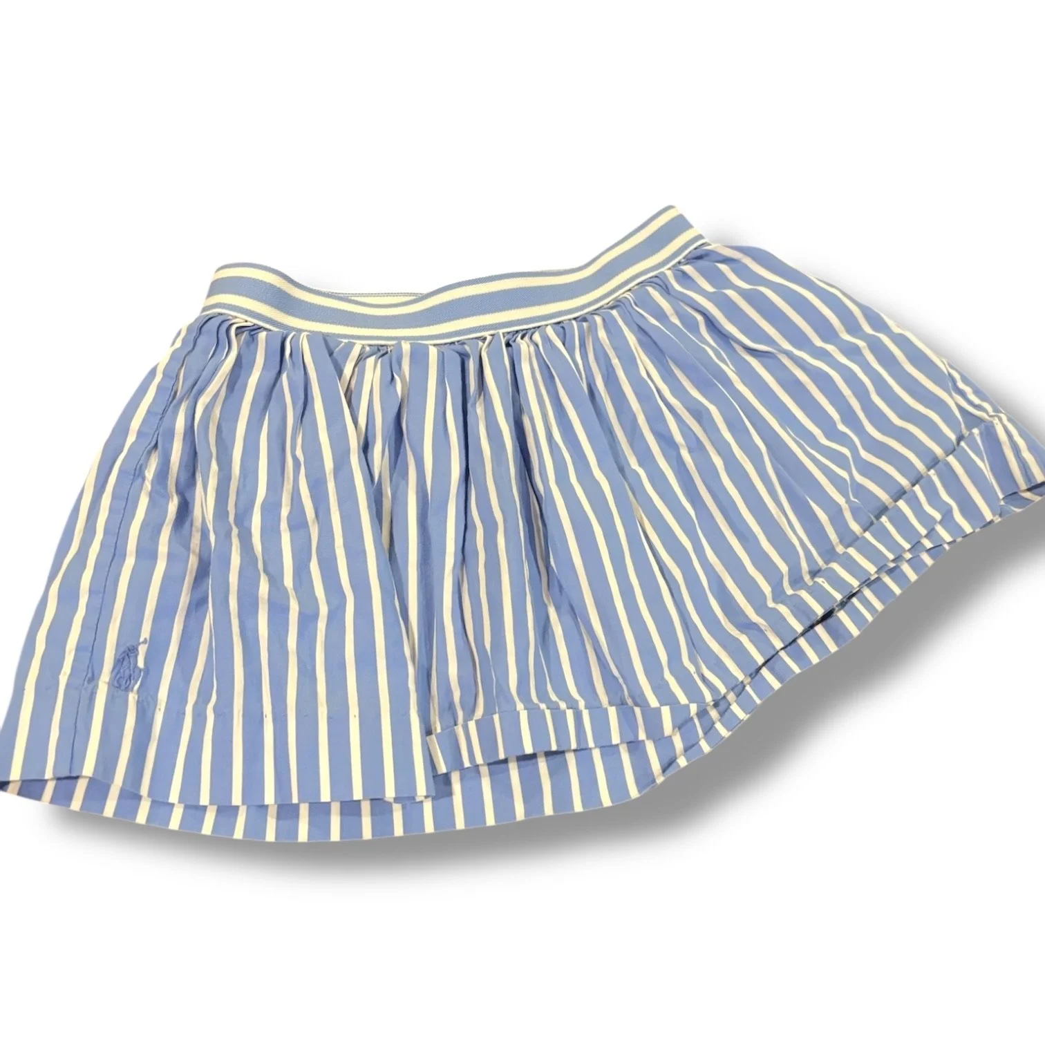 Size 2T POLO Ralph Lauren periwinkle/white vertical striped skirt