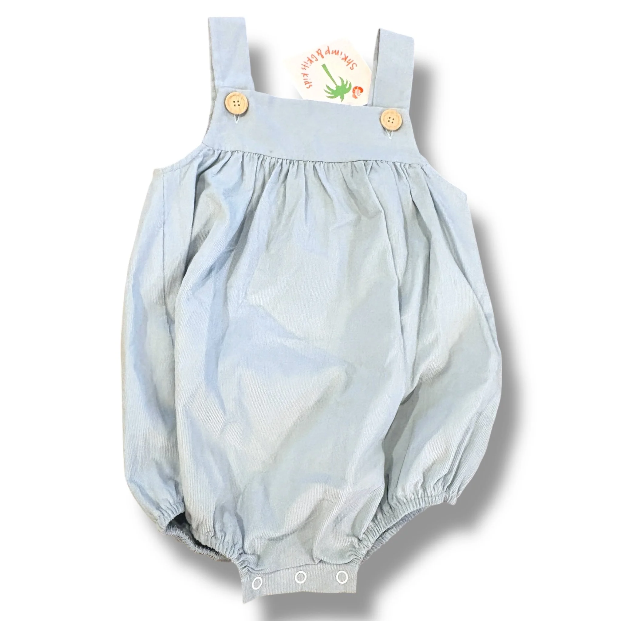 Size 2 Shrimp and grits blue corduroy bubble with buttons NWT