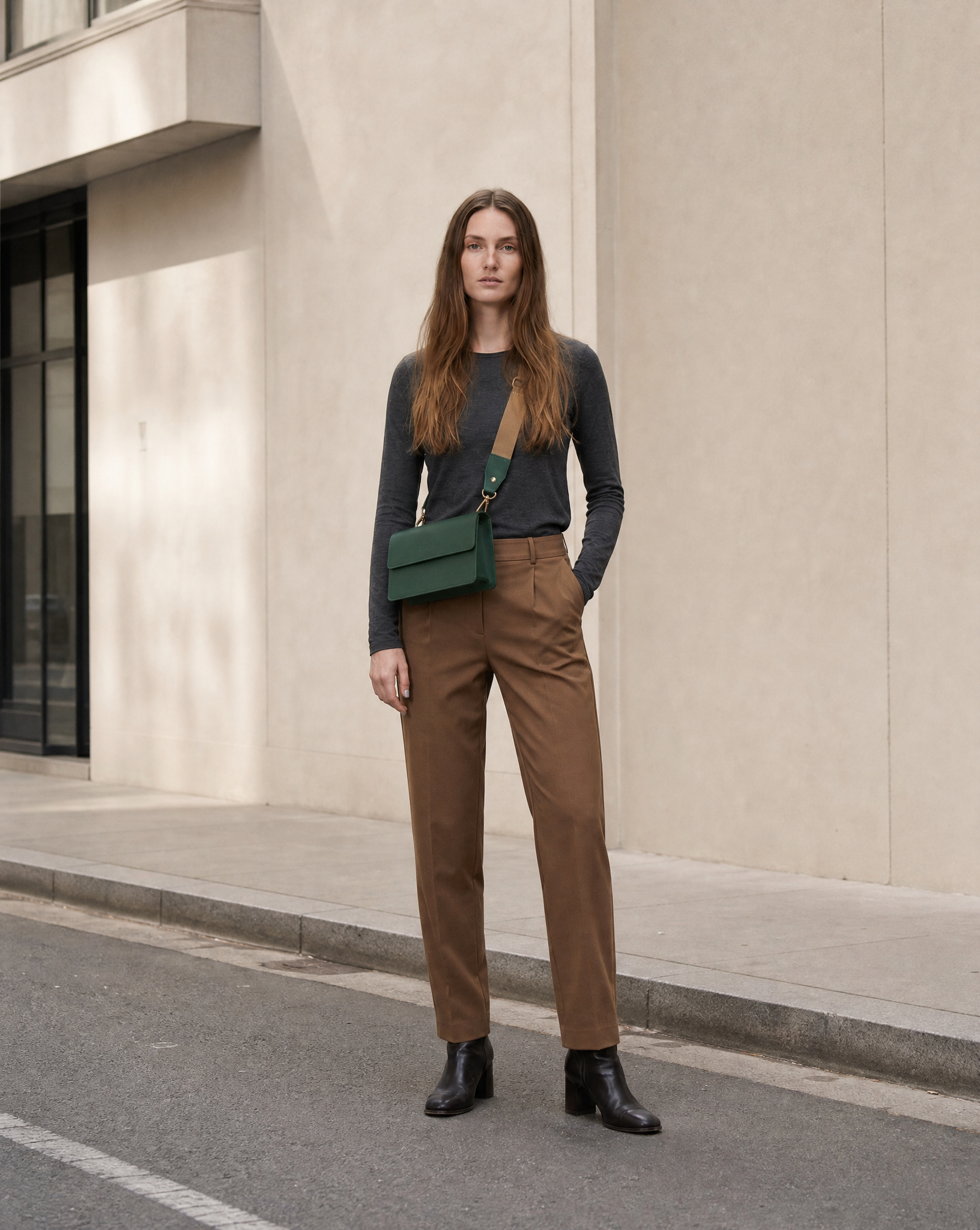 Mini crossbody - Green epsom