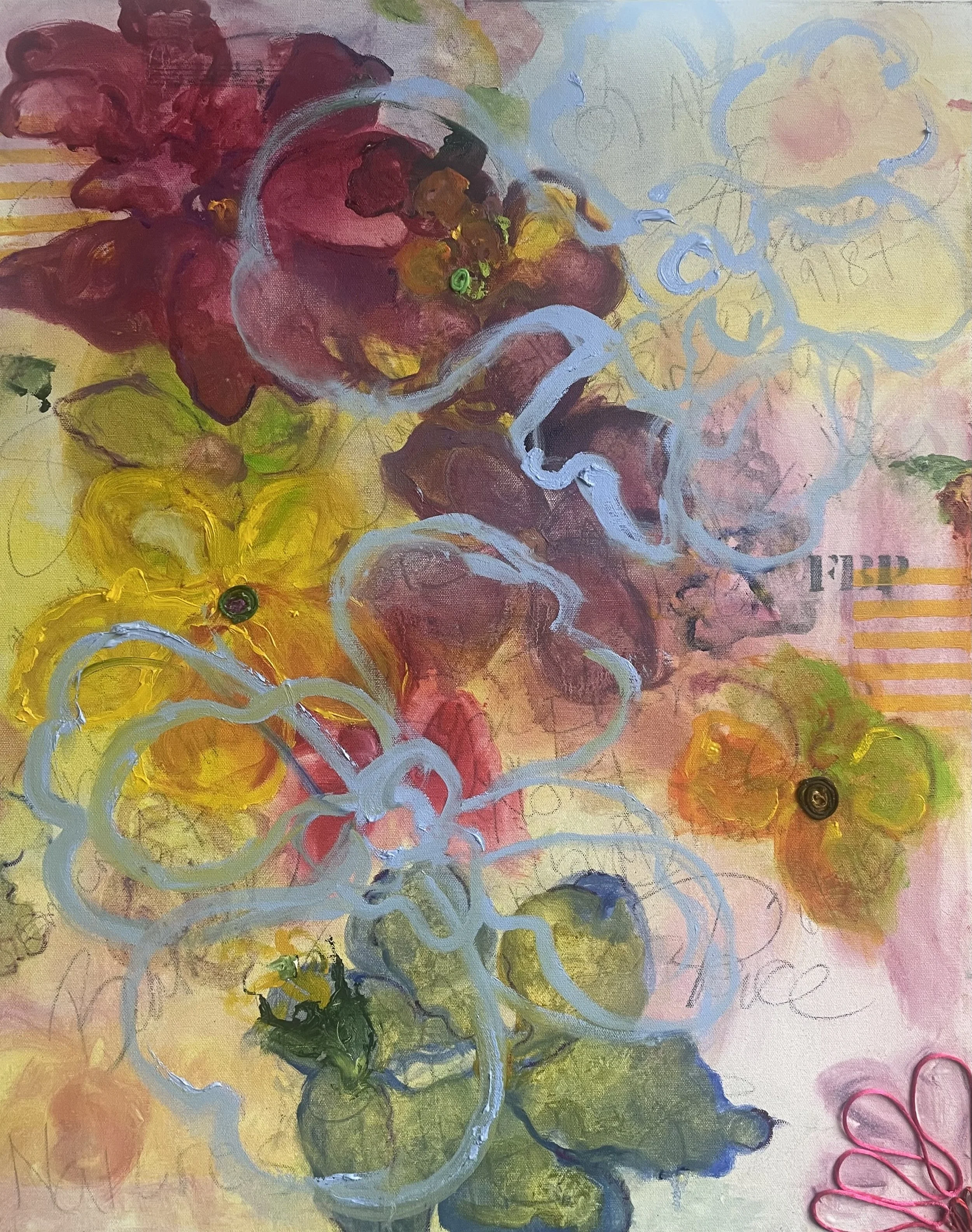   Furious Flowers 7 (FBP)    2025   charcoal, oil on canvas  24in x 30in. 