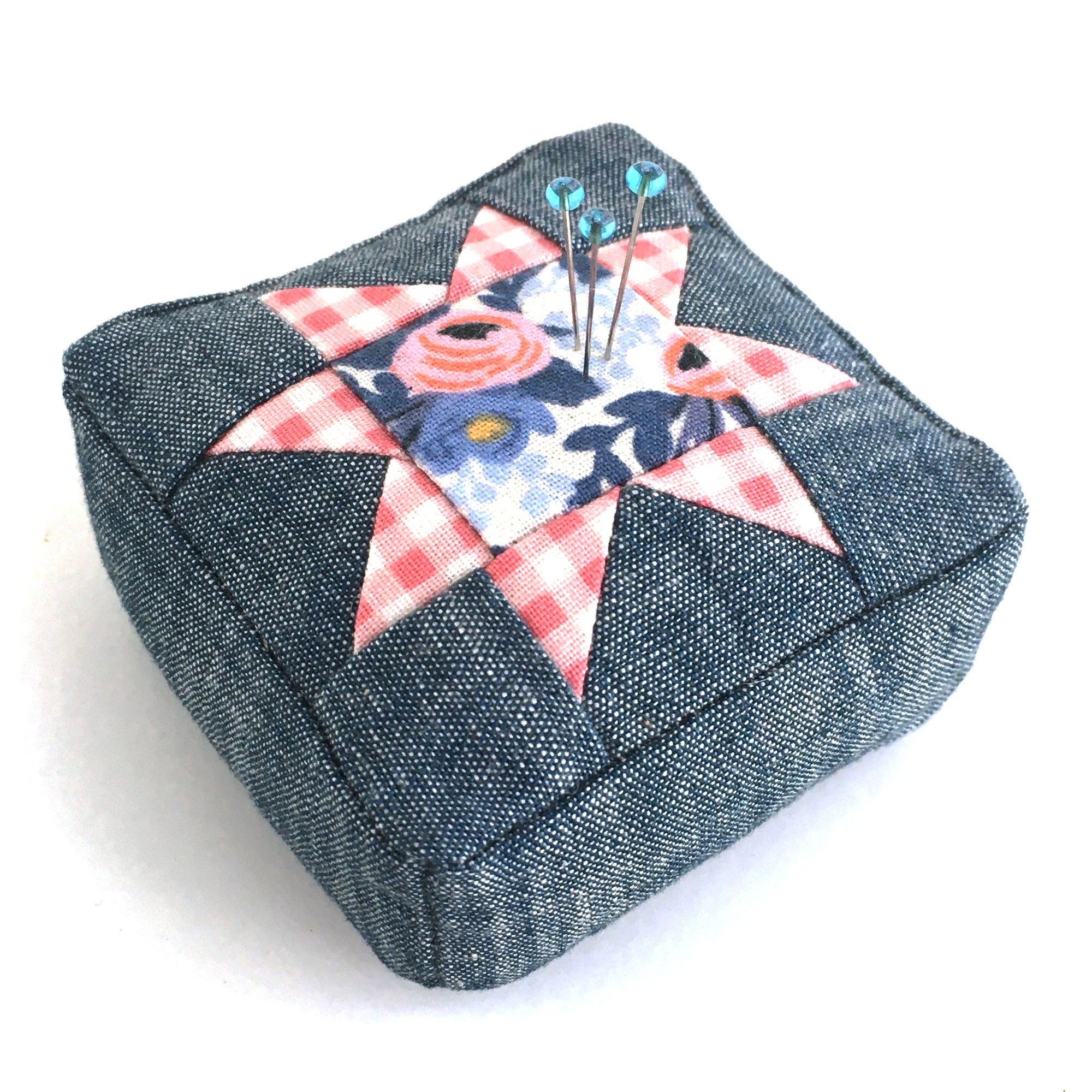 The smallest of the three pincushion sizes included in the sewing pattern.