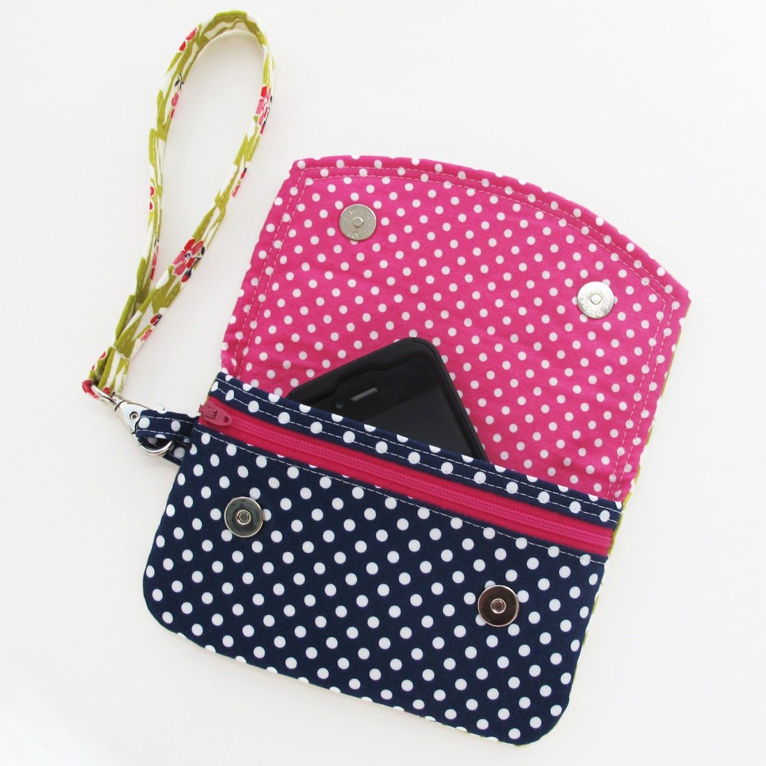Inside of the small bag made with the PDF sewing pattern.