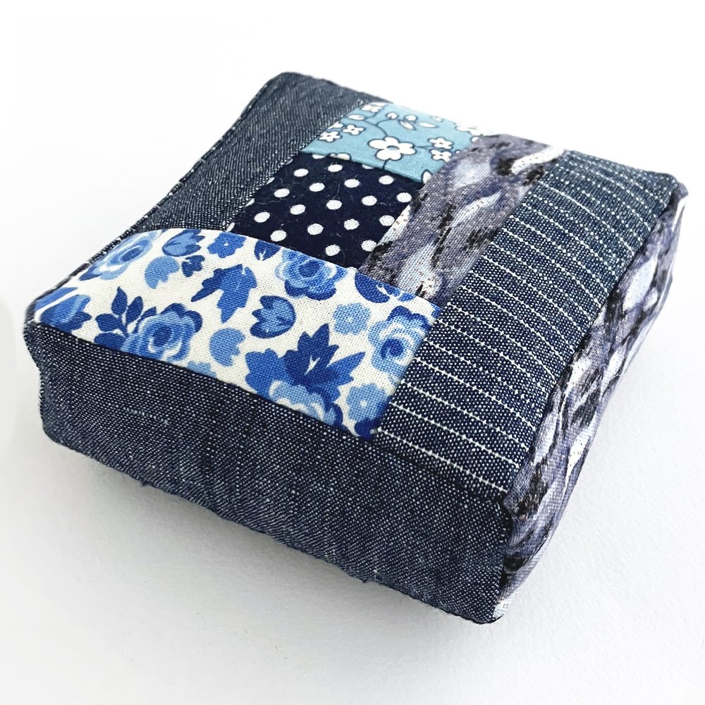 Lightweight pinstripe cotton denim sewing fabric.. —