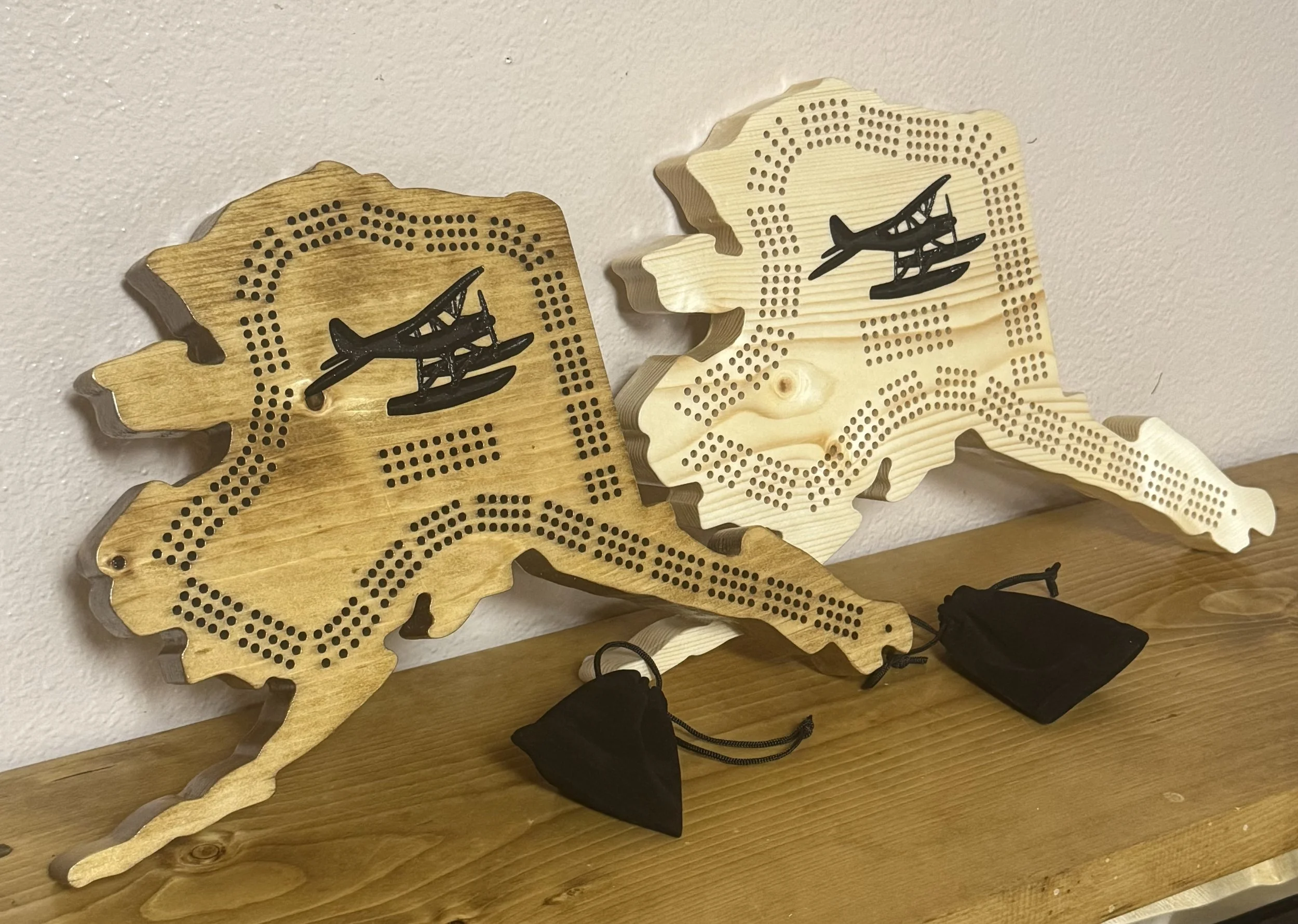 Customizable Alaska State Cribbage Board