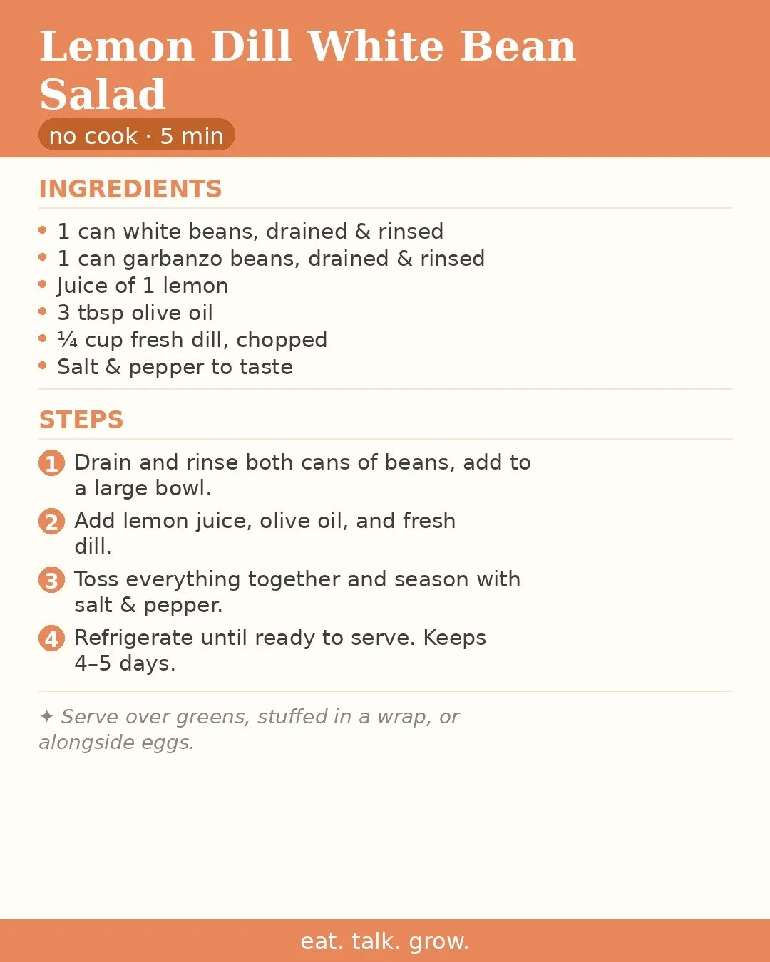 Summer routine and meals