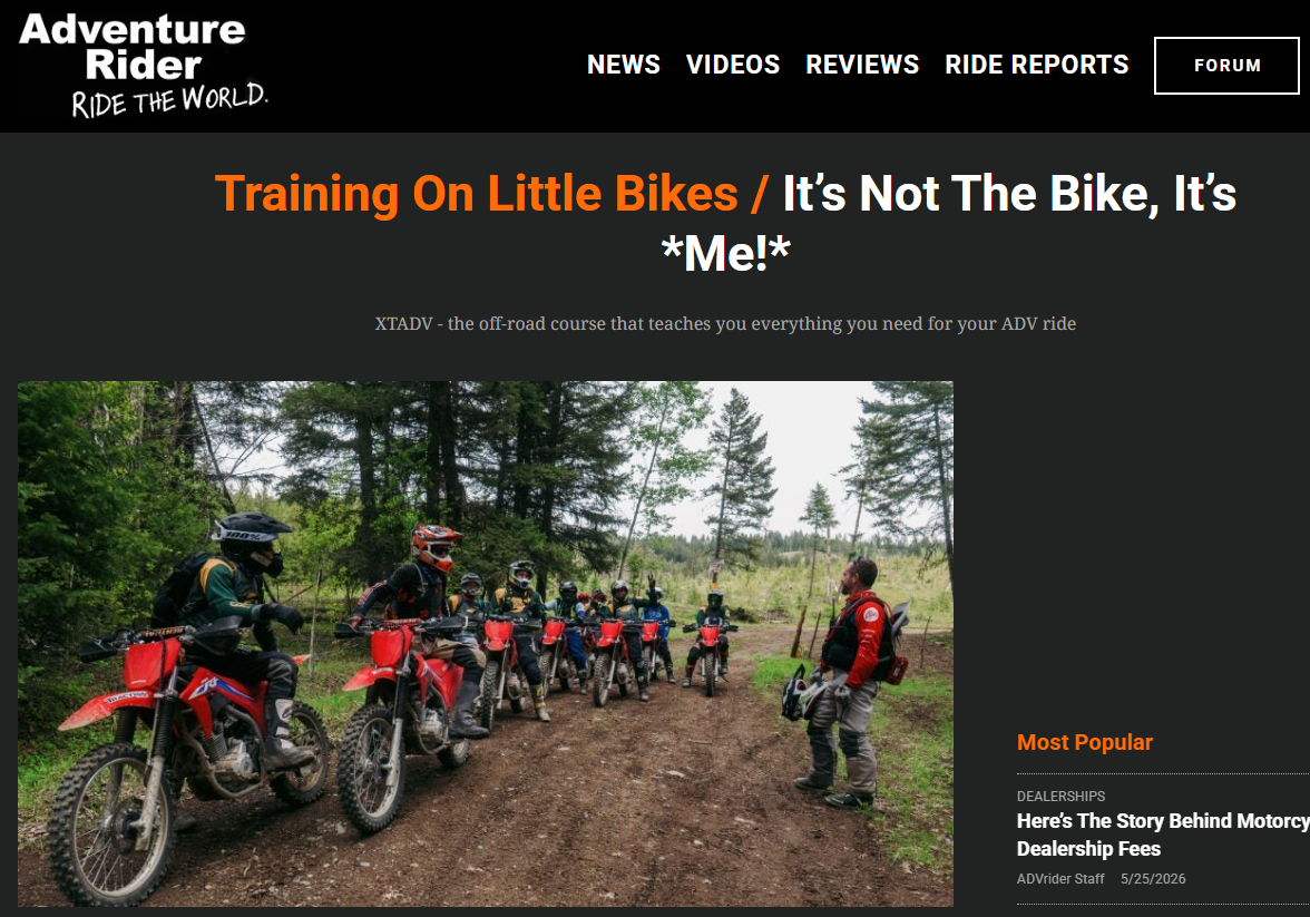 IT'S NOT THE BIKE, ITS ME! - 
Adventure Rider is an internationally popular
website and forum about all things Adventure Motorcycling