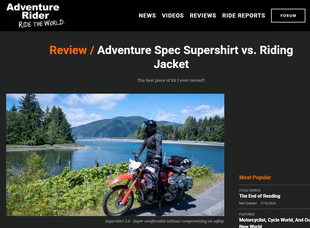 Adventure Spec Supershirt on the ADV Rider Website and Forum