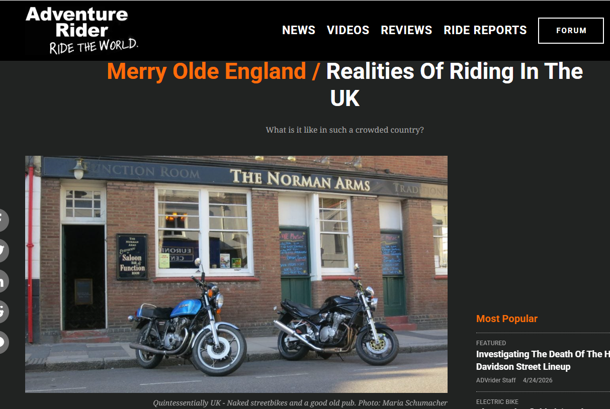 MERRY OLDE ENGLAND - 
Adventure Rider is an internationally popular
website and forum about all things Adventure Motorcycling
