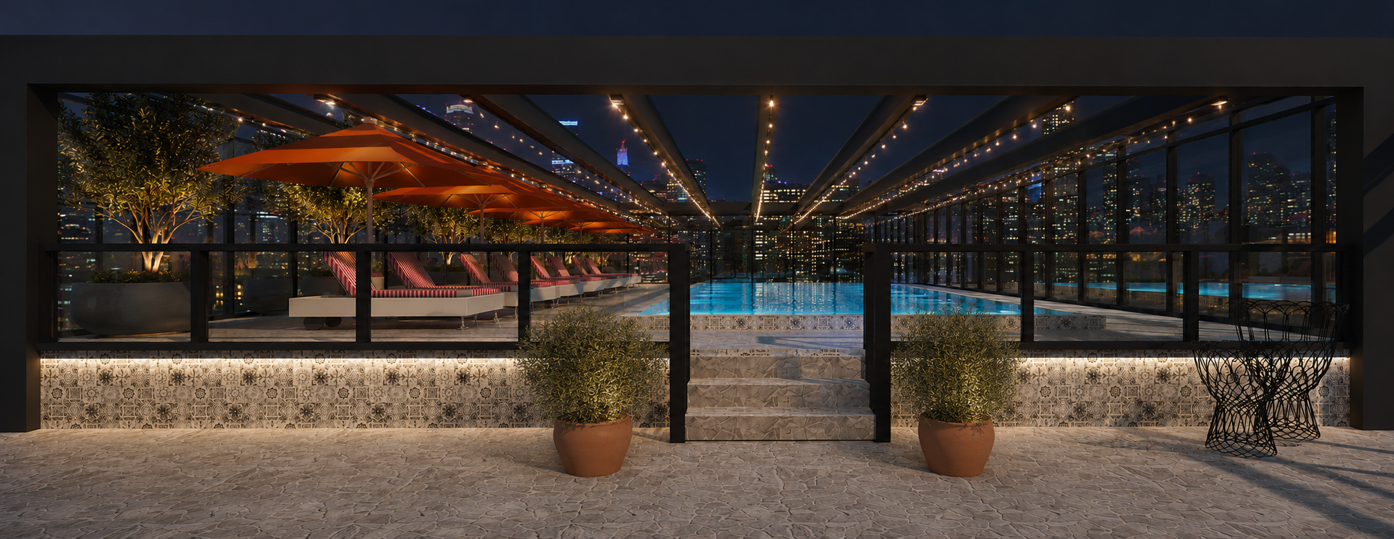 Hotel Rooftop Pool Bar