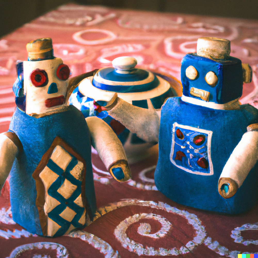 DALL·E 2022-08-14 07.47.18 - Mimbres pottery illustrating two robots enjoying a tea party .png