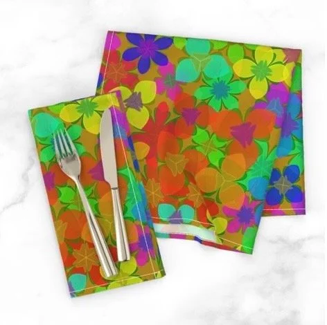 Golden Hour Flowers dinner napkins