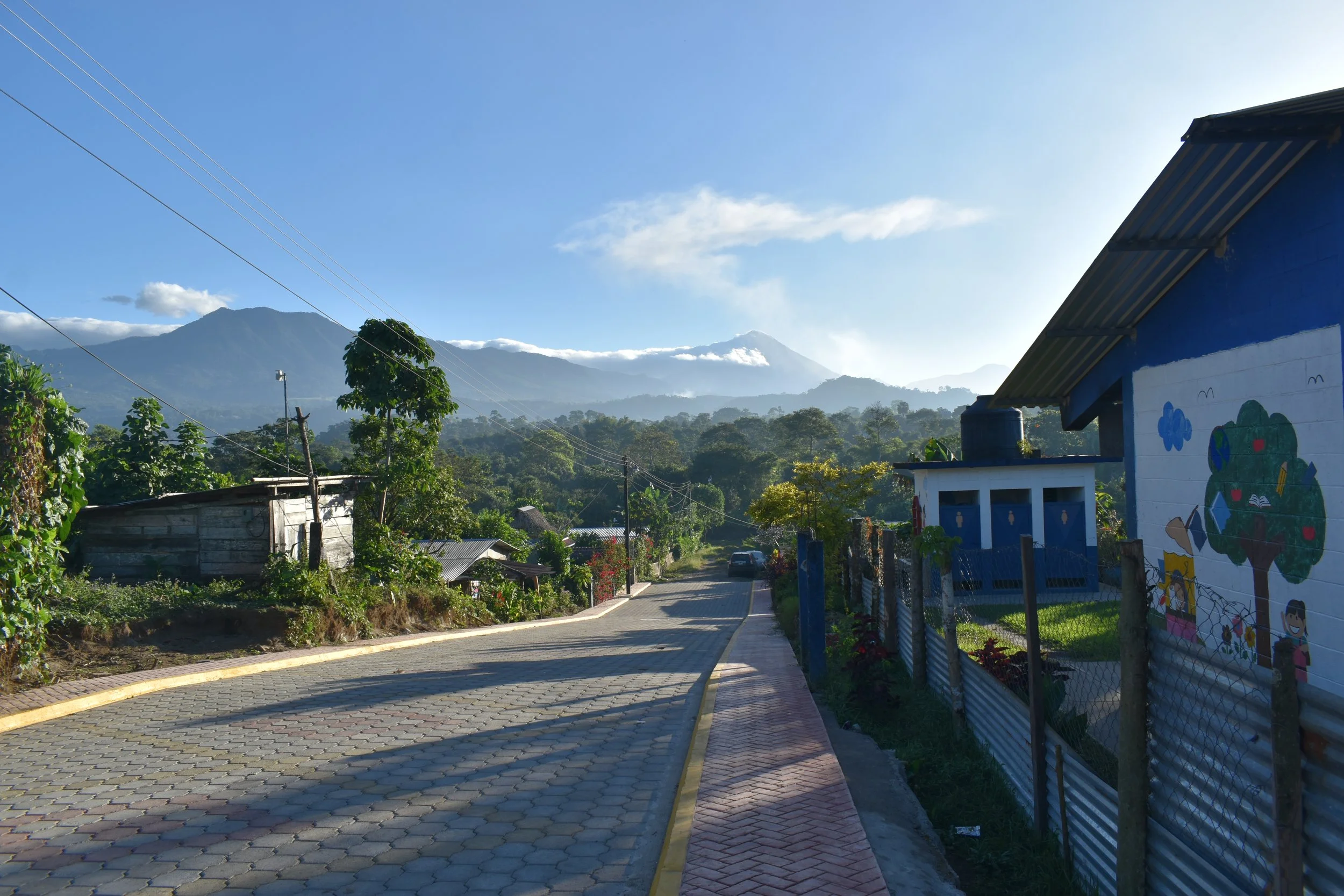 View of Apcasa Santa Anita main road. Supporting more than coffee through education