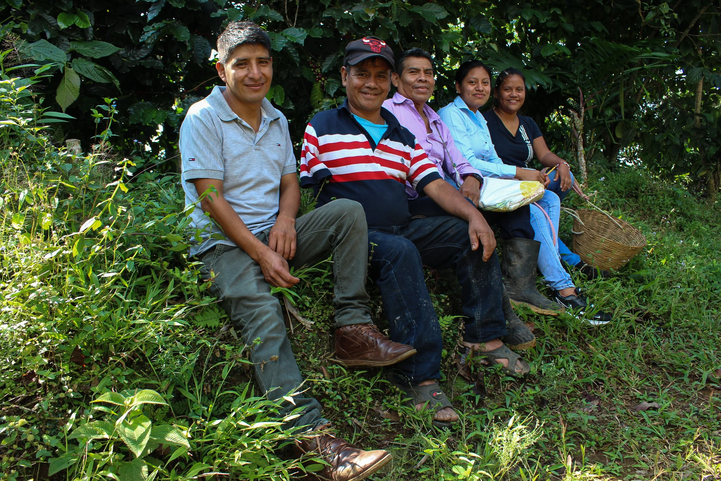 coffee producers from the San Marcos region in Guatemala smiling at the camera