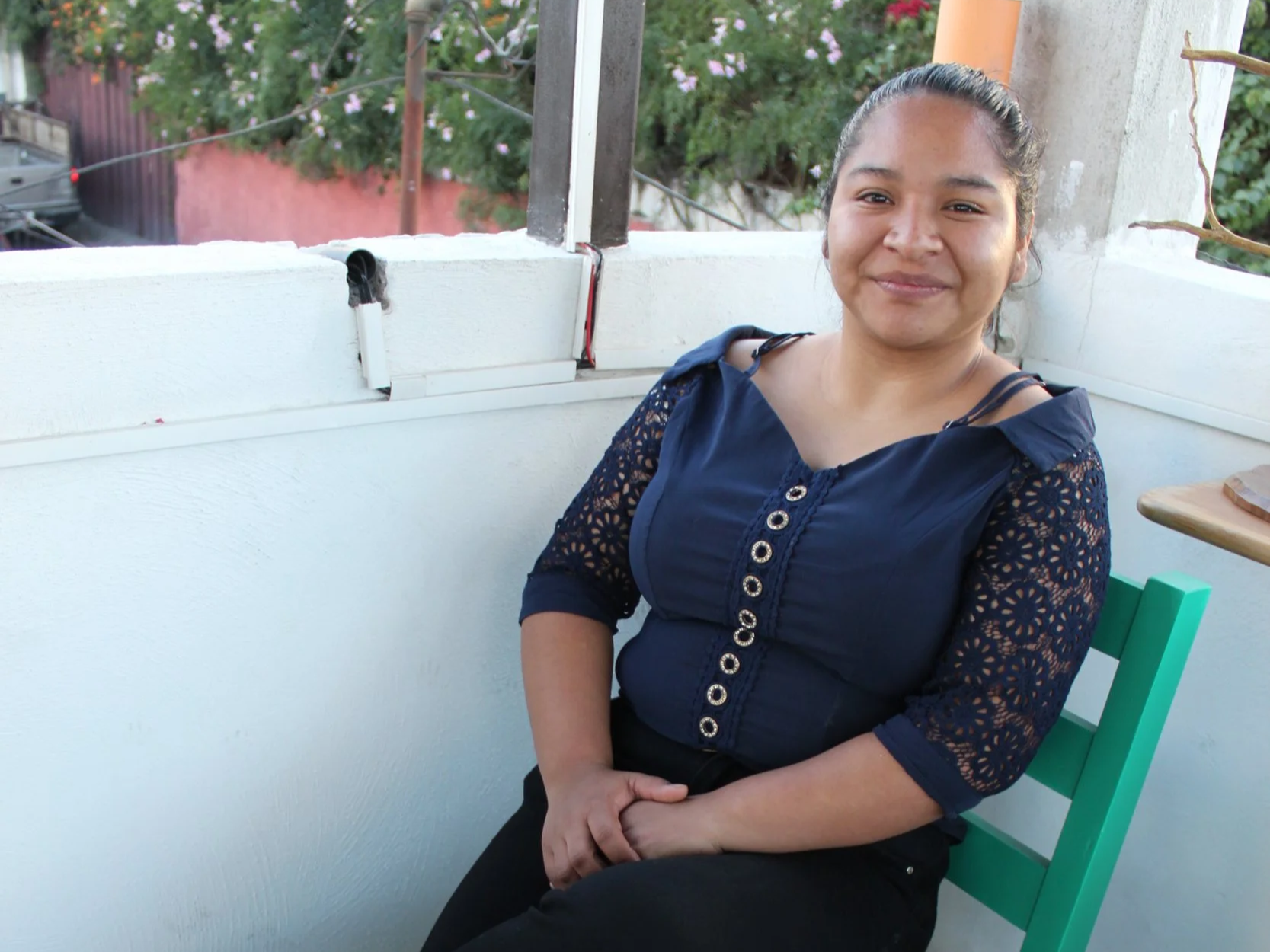 Portrait of young girl and coffee producer from San Miguel Escobar, Guatemala