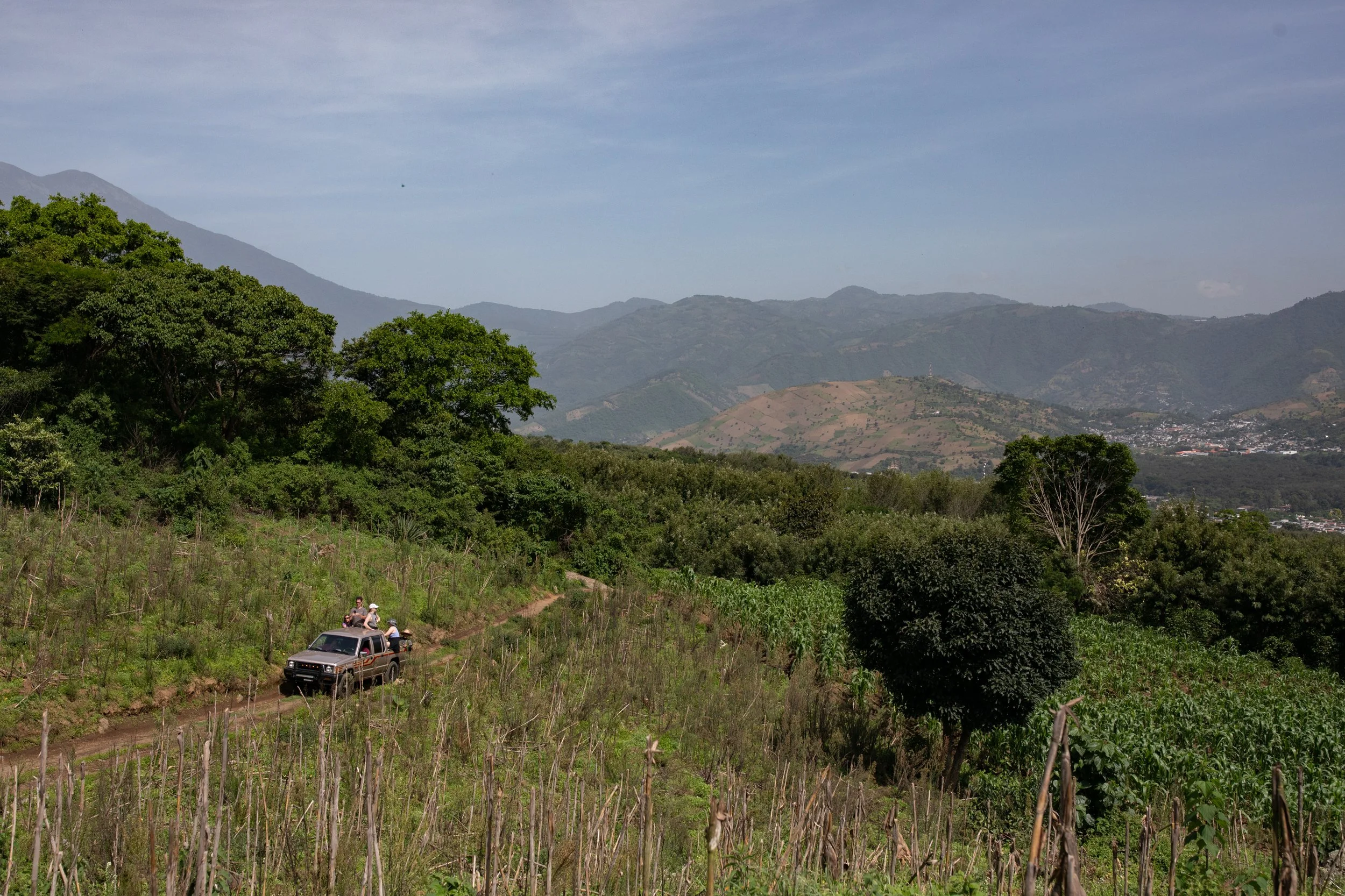 Panoramic photo of Antigua coffee growing region in the slops of Agua volcano | Single origin coffee