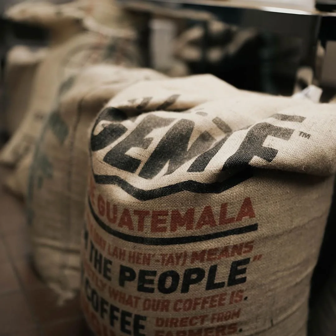 De La Gente green coffee bean sacks | coffee supply chain