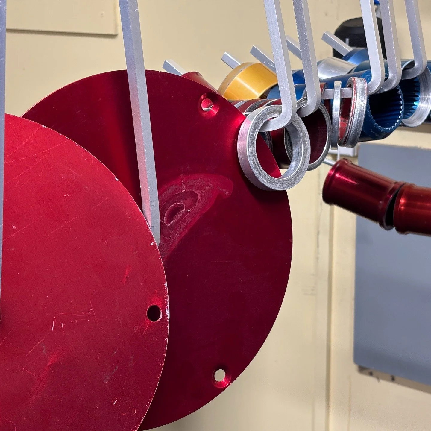 We can clean up already anodised and well-used parts so they turn out close-to-new. These worn midget parts transitioned from multi colour to black, with the customer exclaiming "... I can't believe you were able to make them look that good!&quo