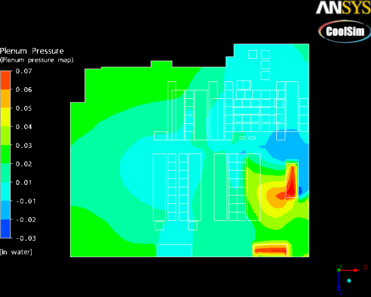 Thermal Heat Map of the expansion of the MIT Datacenter using ANSYS CoolSim 