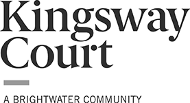 KINGSWAY COURT logo with the tagline 'A BRIGHTWATER COMMUNITY'