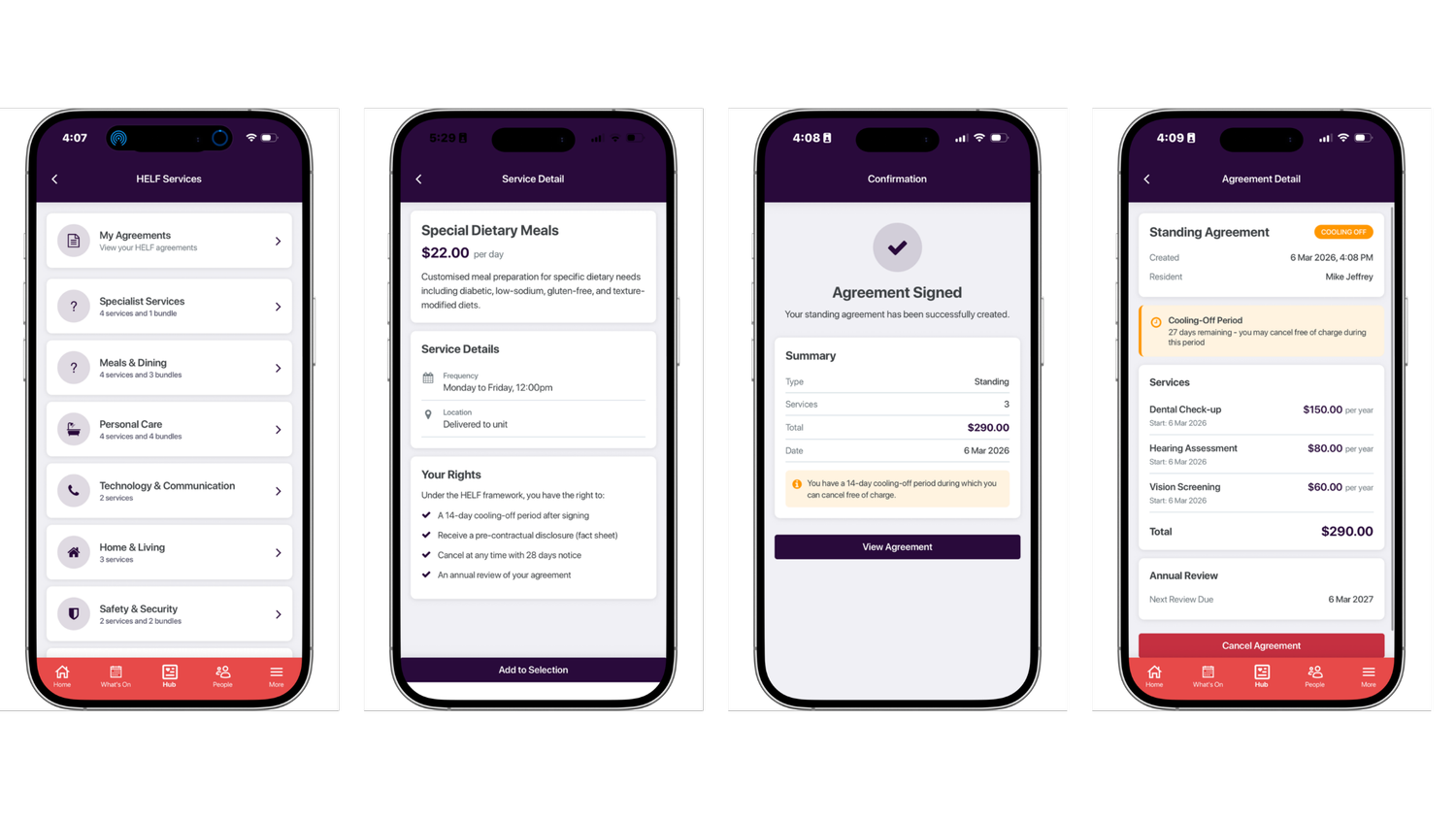 HELF services in the Pluss app
