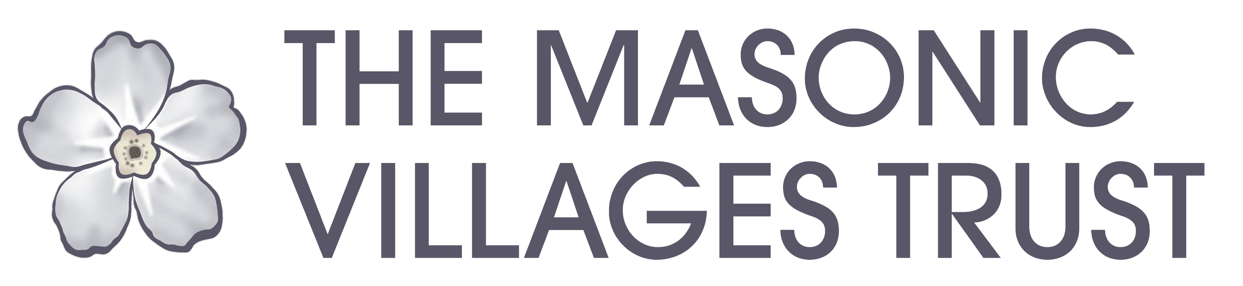 Logo featuring a flower and the text "The Masonic Village of West Burlington"