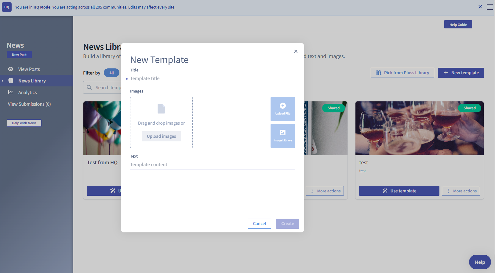Adding a news template