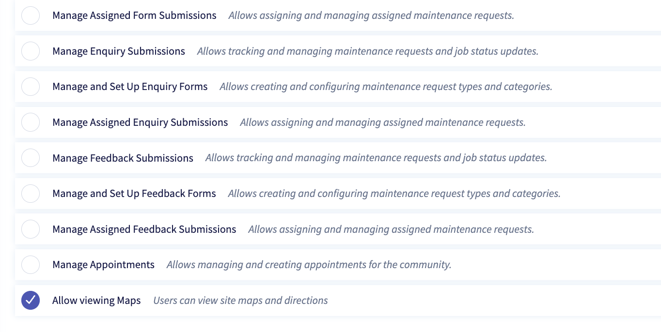 Feedback User Permissions