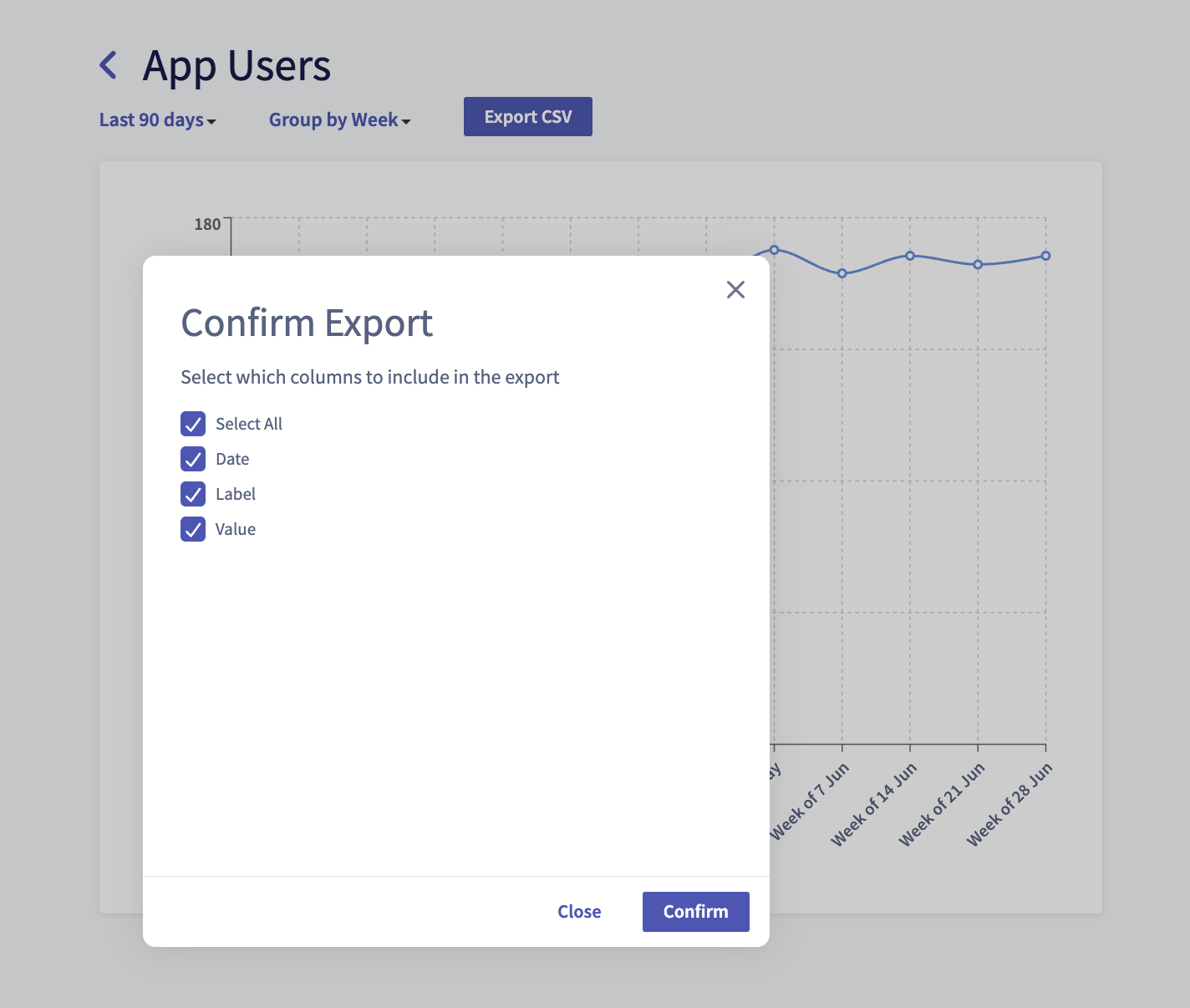 Exporting your data