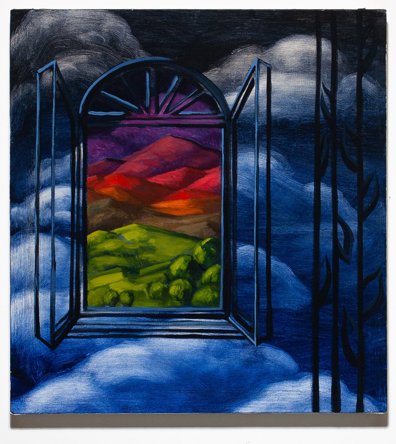   Night Window   Oil on canvas  16 X 15 inches  2023 