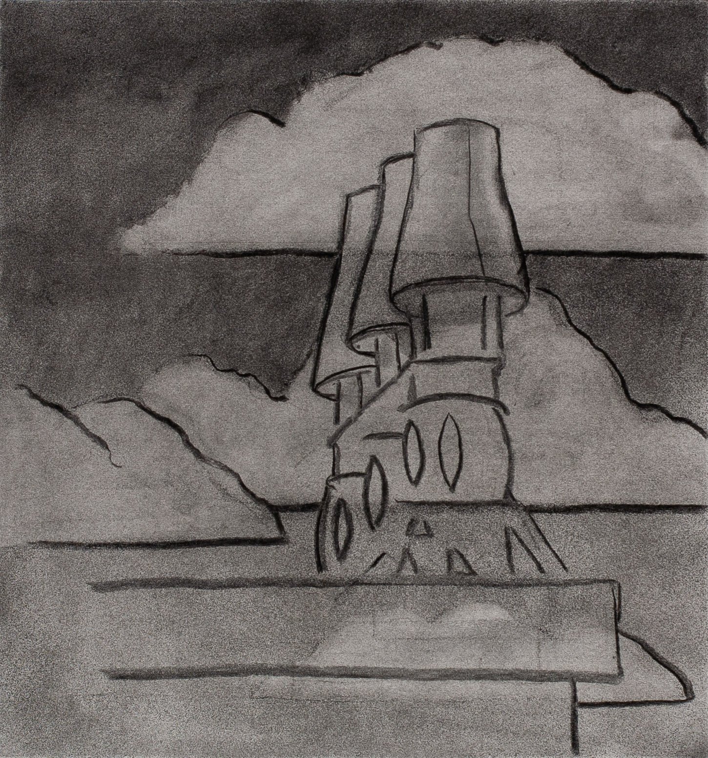   Vent   Charcoal on paper  16 X 15 inches  2023   