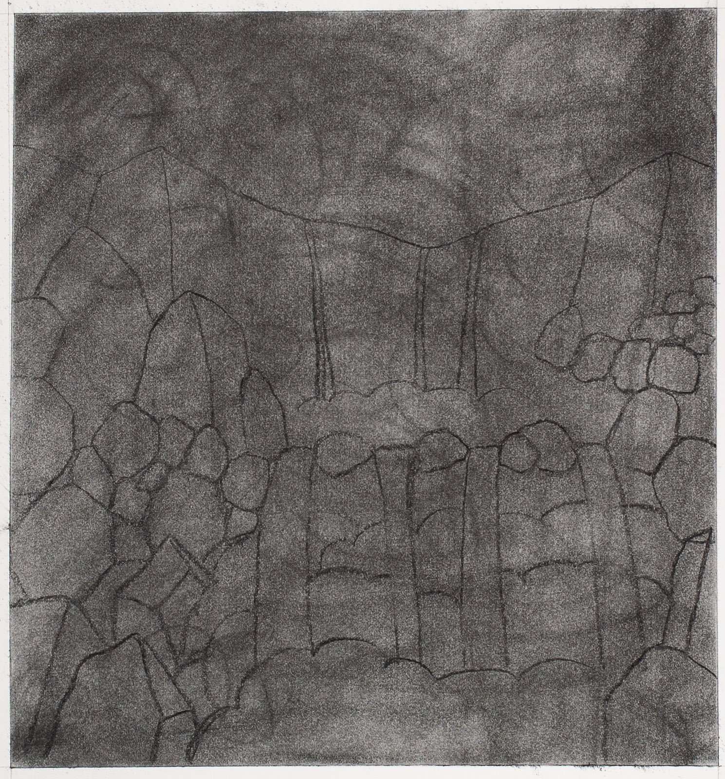   Falls   Charcoal on paper  16 X 15  inches  2023 