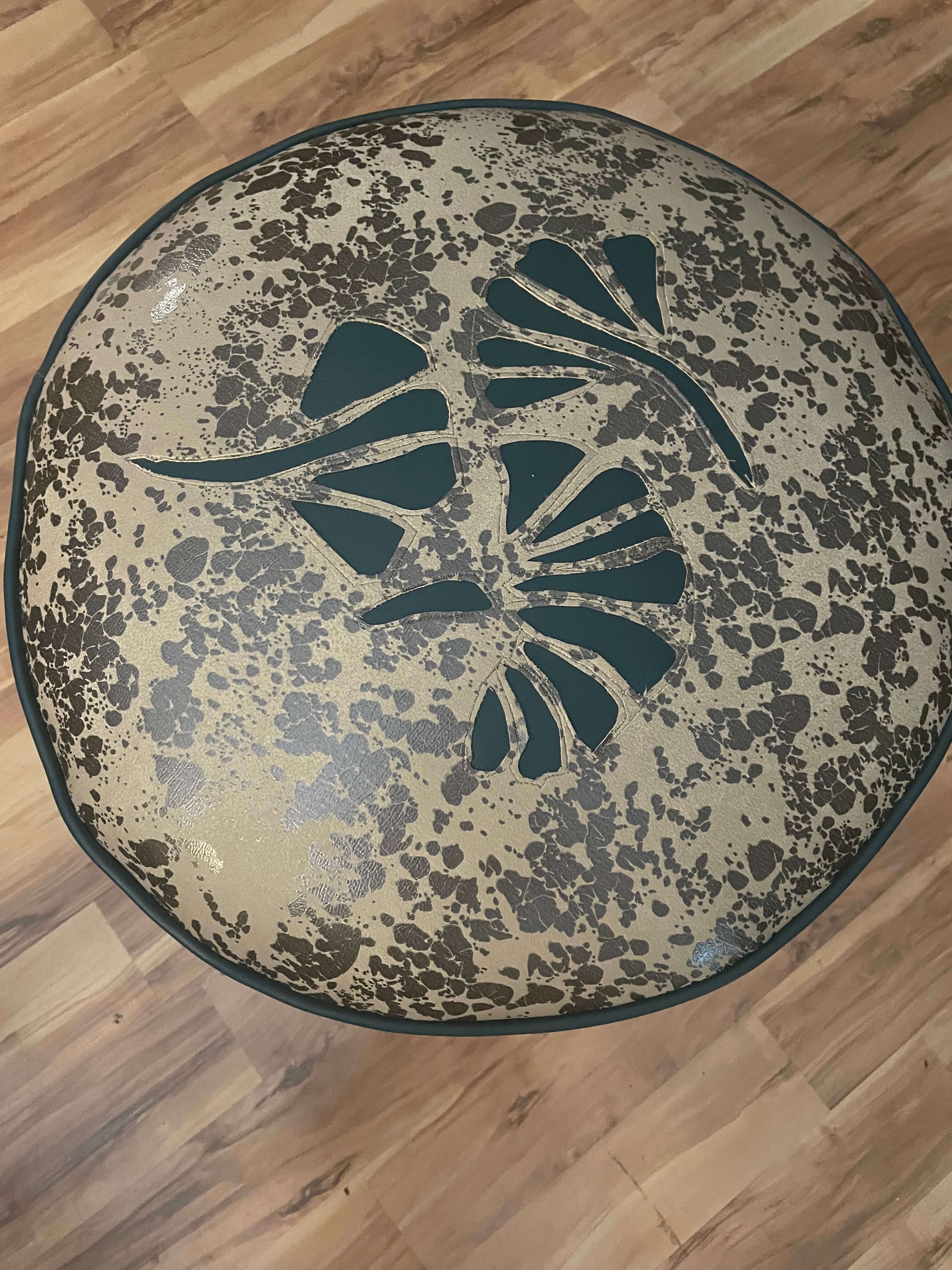 Green Gingko ottoman (sold)