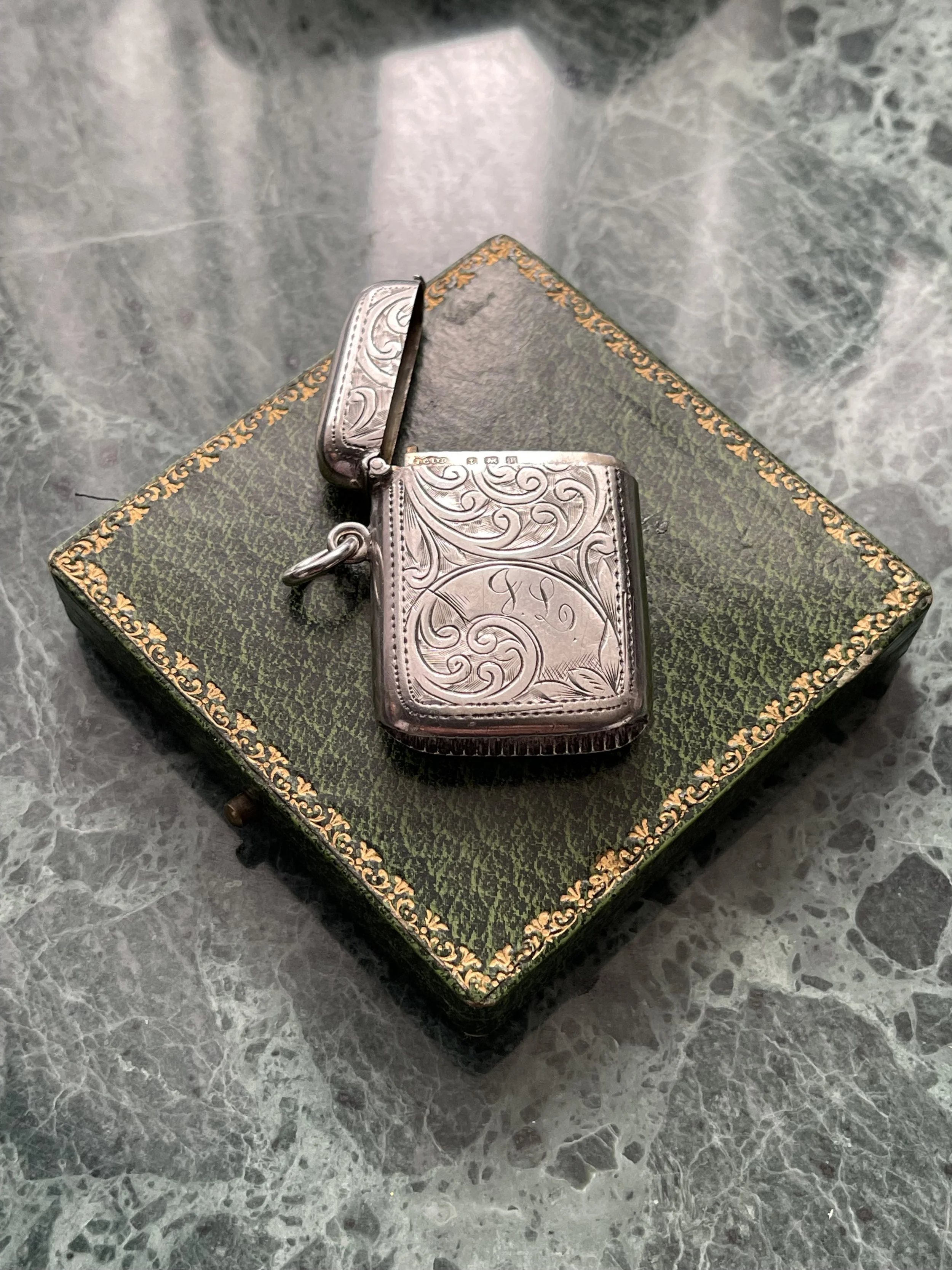 Antique vesta case, 1910