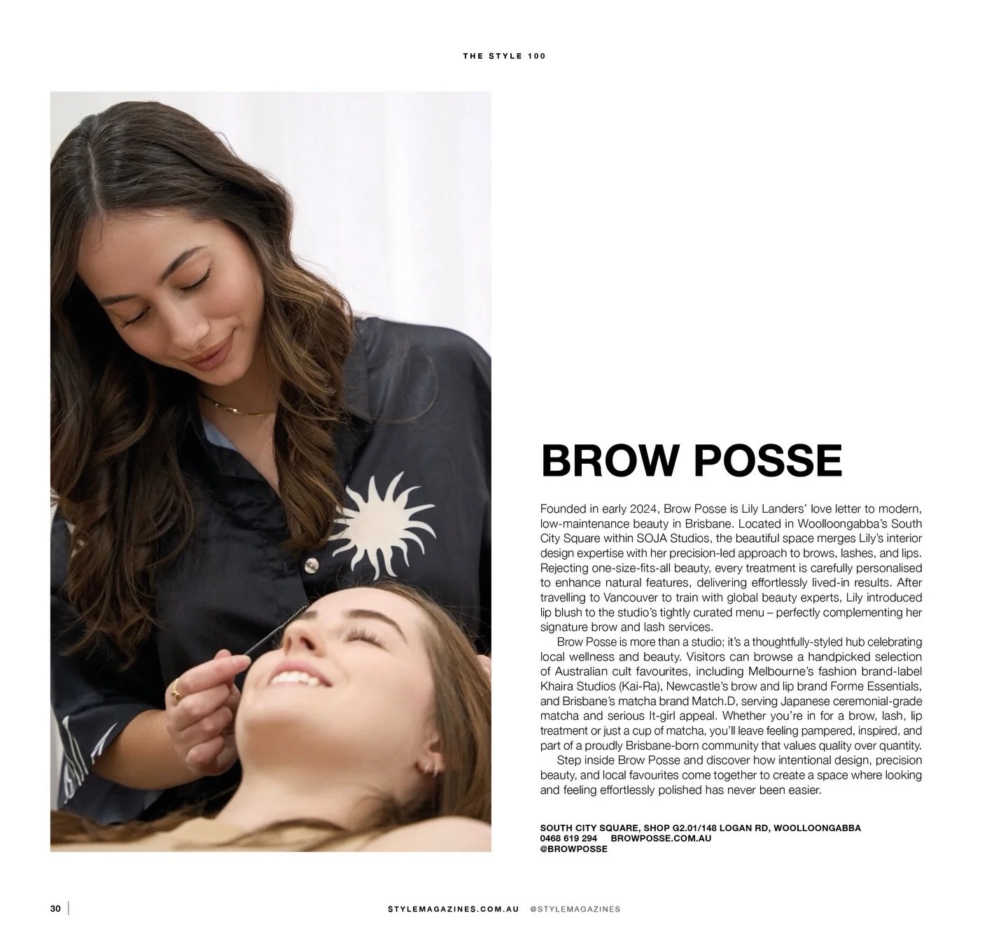 brow posse entering the new year in the new style 100, style magazine, january &lsquo;26 edition 💫 grateful for the way brow posse is seen and supported as it grows into something intentional and beautiful, thanks so much again @stylemagazines xo