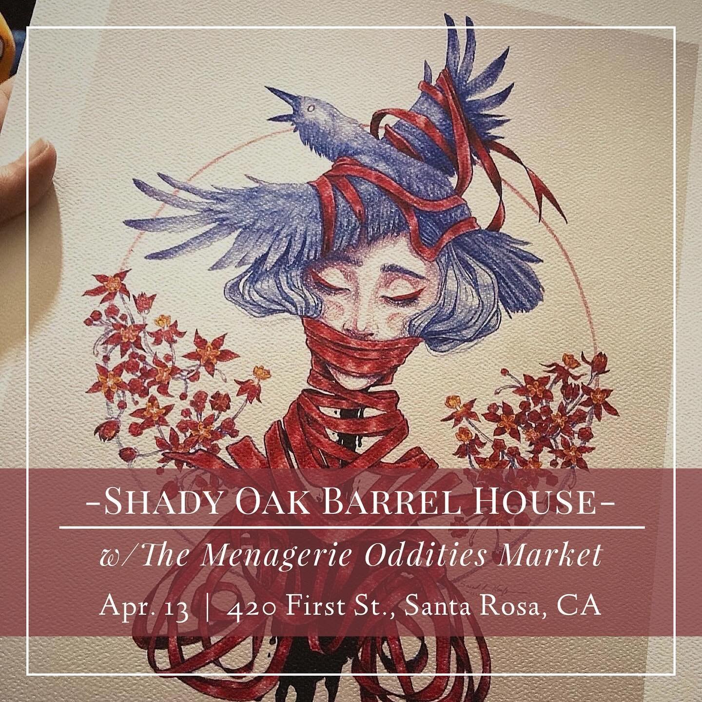 🌑 | Eclipses, illnesses, and rainclouds, oh my! As if ushered in on a fell wind and rising above the storm, so I begin my next of many shows with the @themenagerieodditiesmarket, starting this Saturday 4/13 @shadyoakbeer in Santa Rosa, CA. &mdash; 1