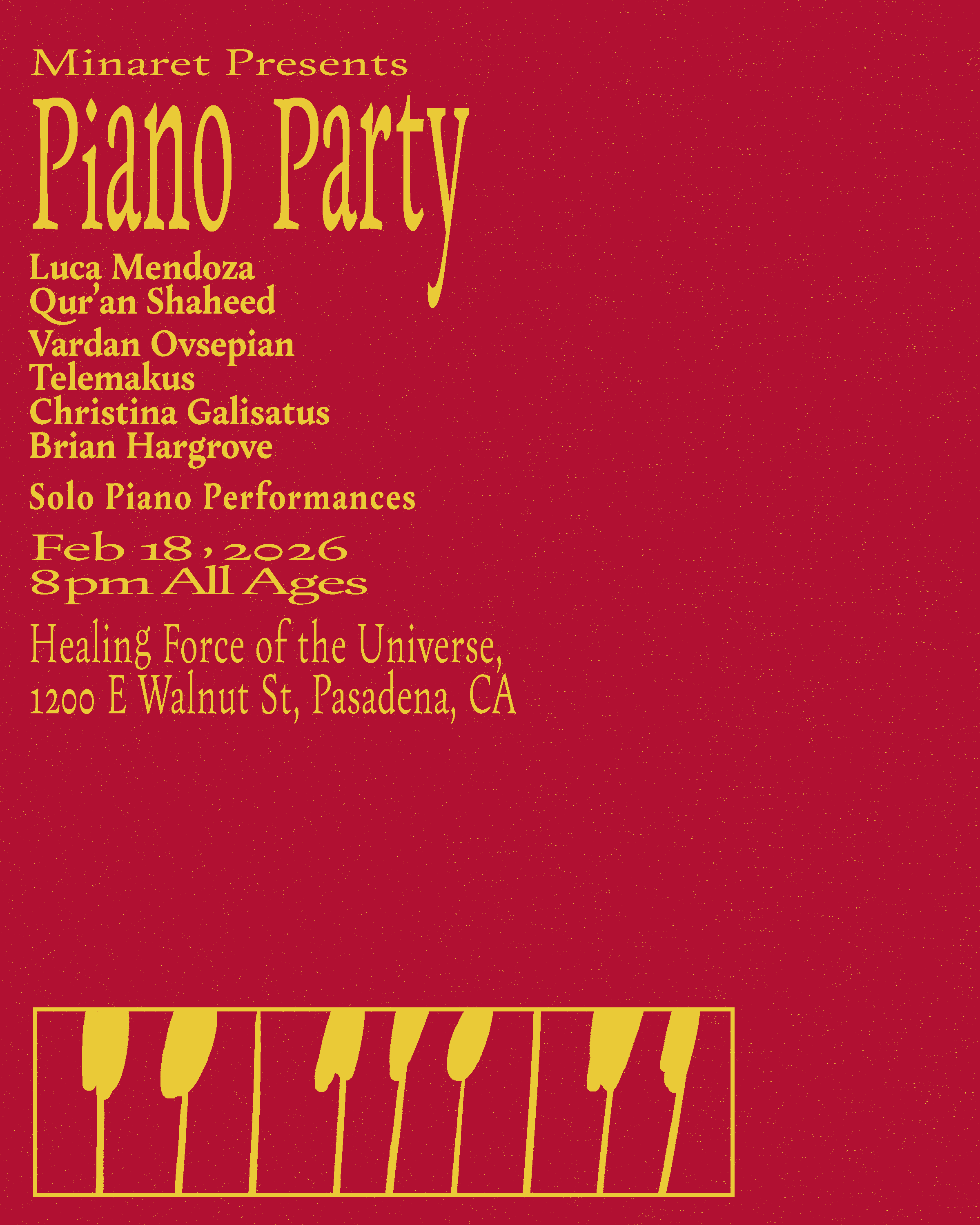 PIANO PARTY (February 18, LA) 