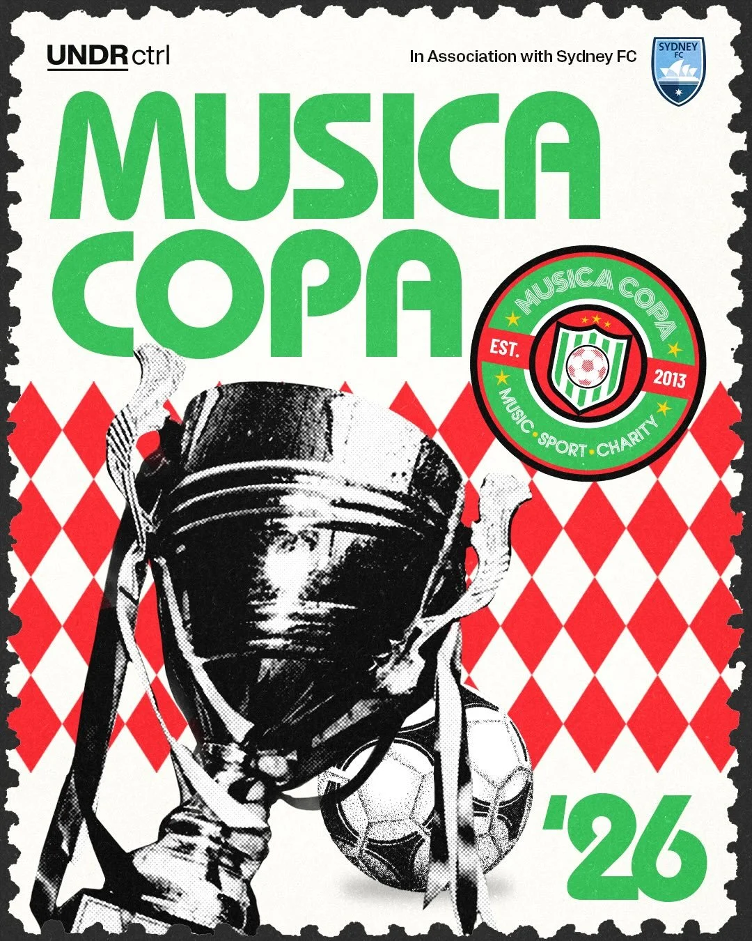 Pumped to be involved in Musica Copa again with @paxxgroup 🤝

We return to Sky Park w/ Sydney FC on Feb 05 for their biggest footy-fundraiser ever! Don&rsquo;t miss 36 of AU&rsquo;s leading music bizzo&rsquo;s competing on the soccer pitch for their
