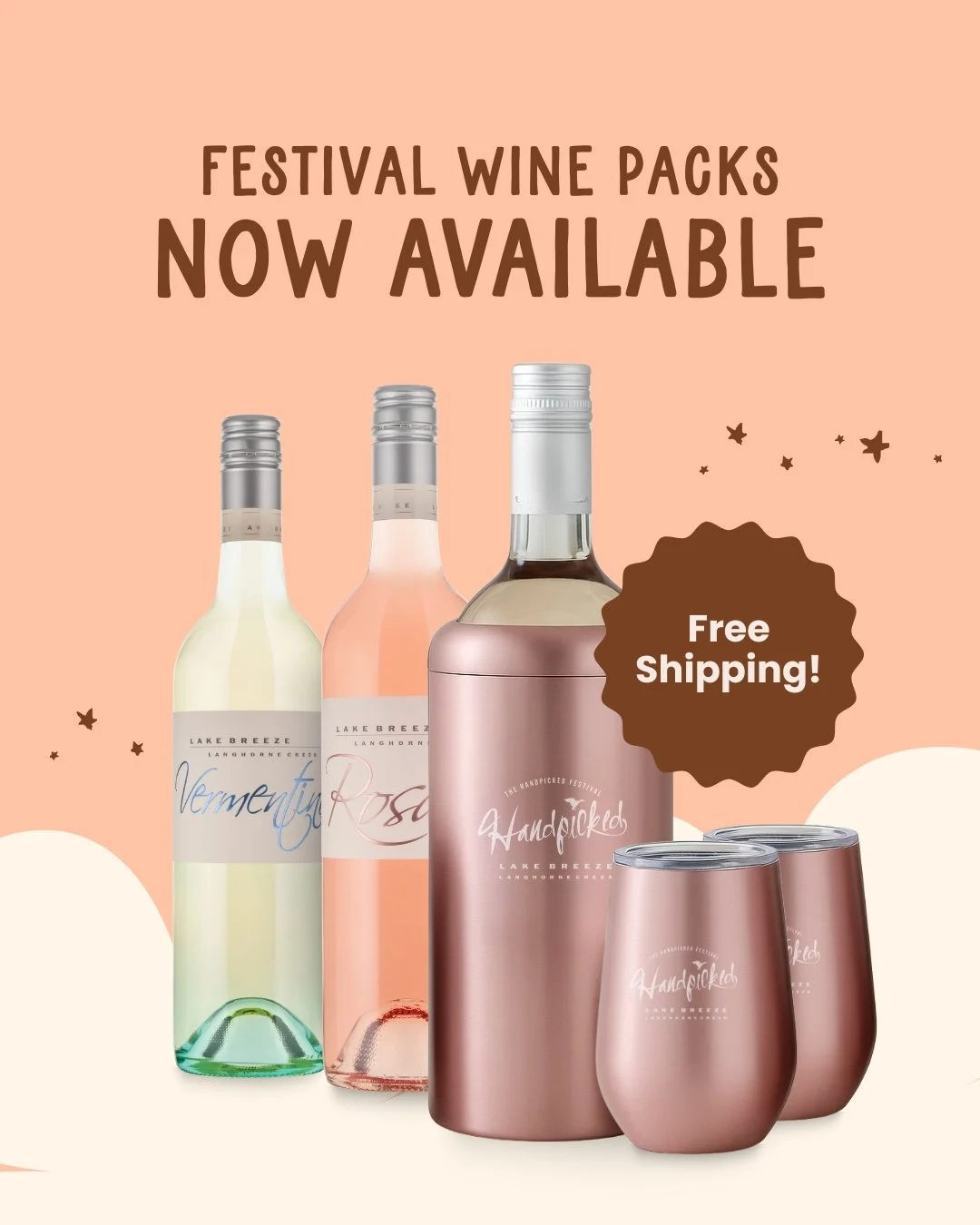 Still glowing from the weekend? ✨
Keep the Handpicked magic alive with our brand-new Festival Wine @lakebreezewine Packs &mdash; inspired by the wines you loved and the memories you made. 💃🍇

🎁 Take Me Home Gift Pack
🍷 Festival Faves 6-Pack
🍇 Cl