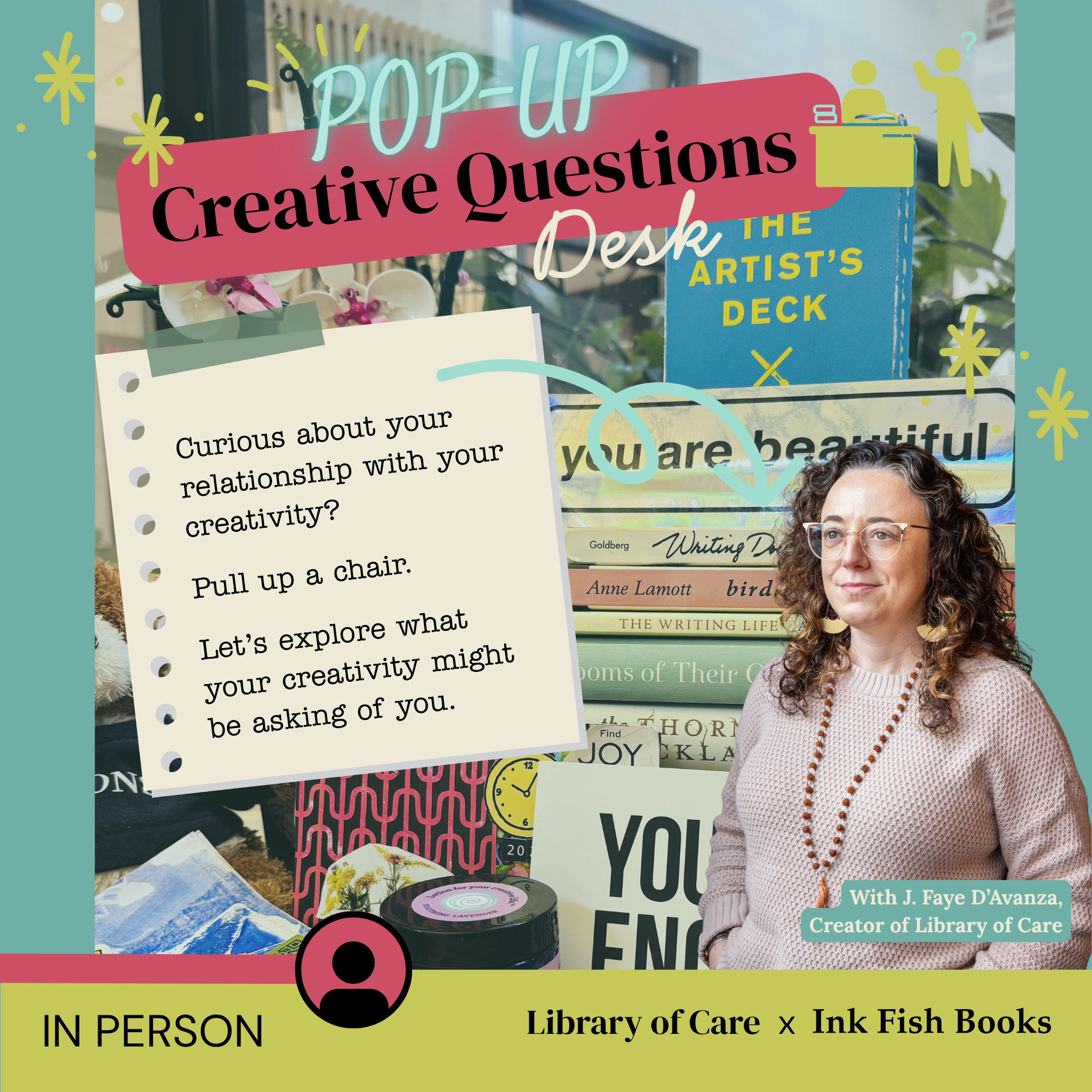 Pop-Up Creative Questions Desk | Ink Fish Books | Warren, RI