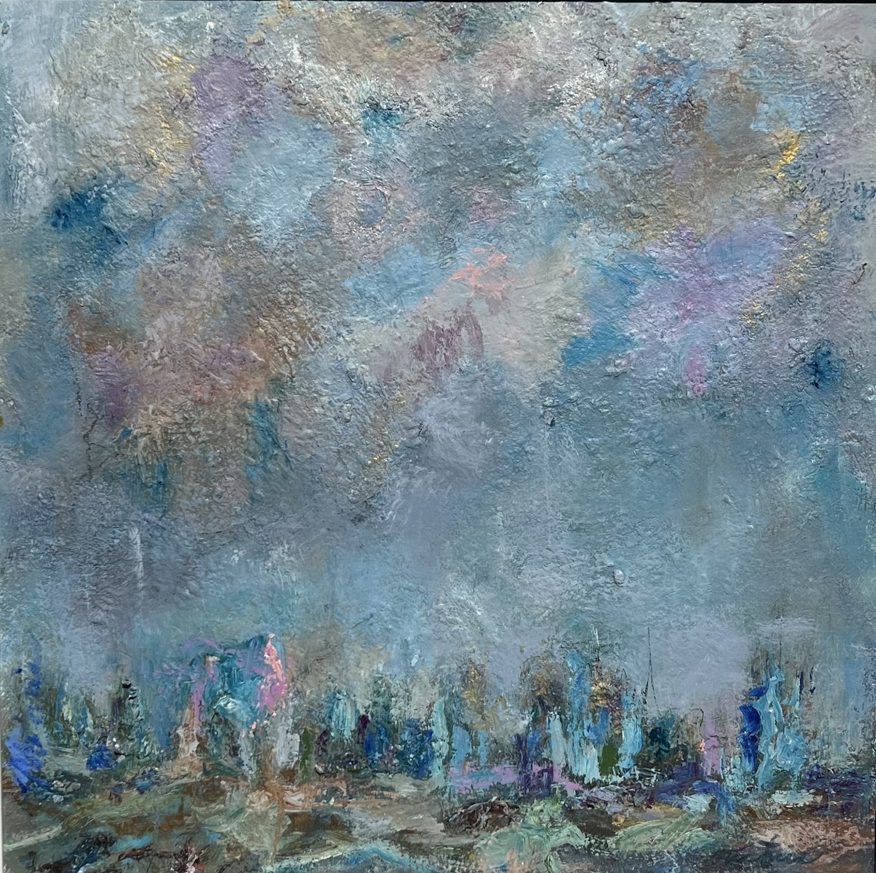 View of Ghent, Oil on Wood Panel 24" x 24"