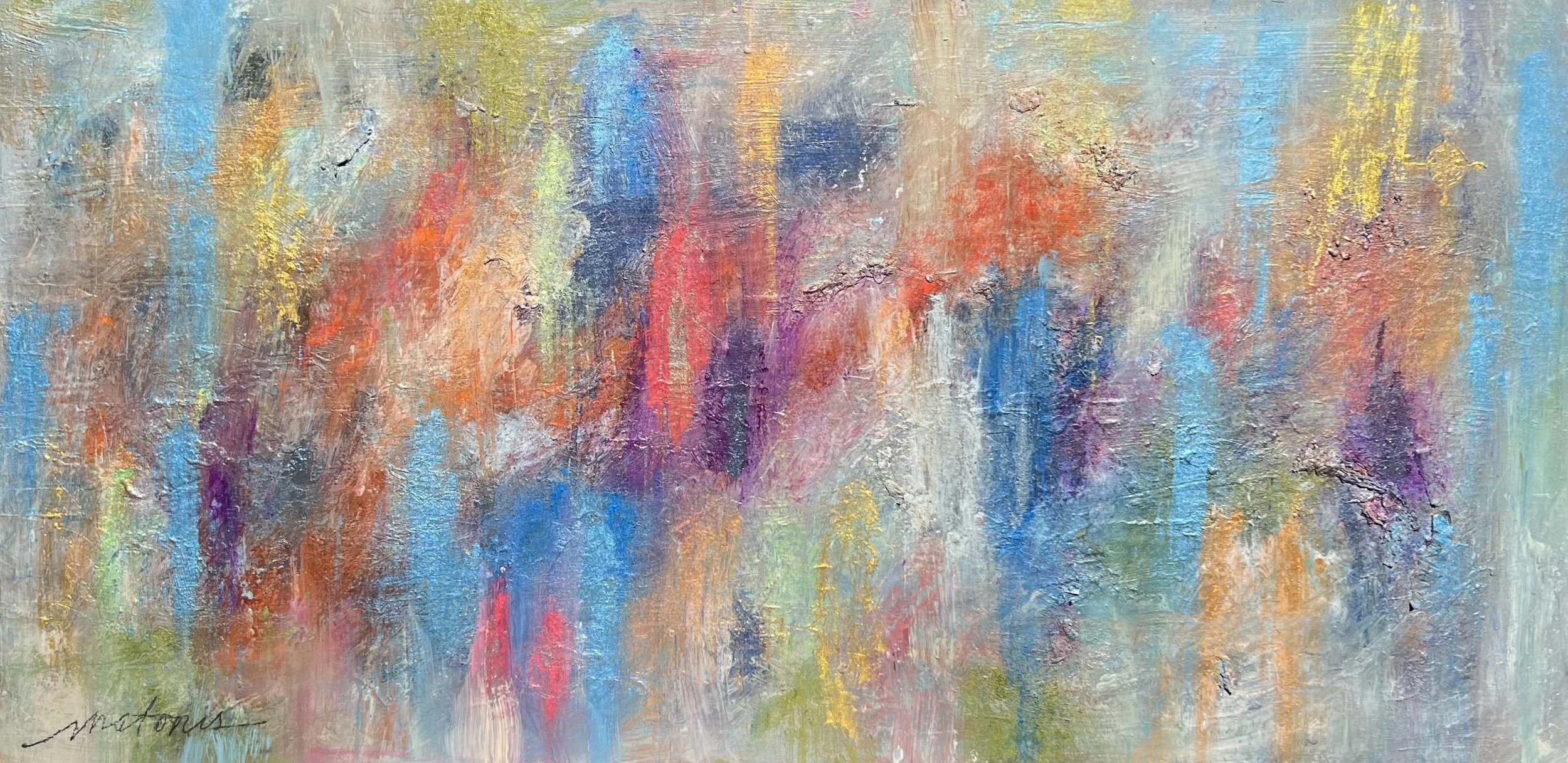 Mapping My Way, Oil on Wood Panel 24" x 48"