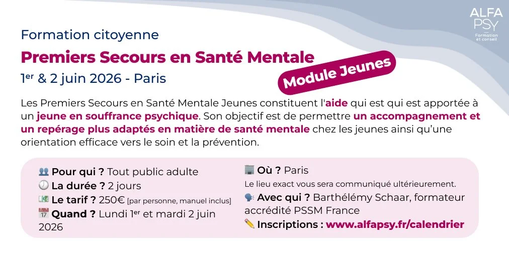 Premiers Secours en Santé Mentale Module Jeunes