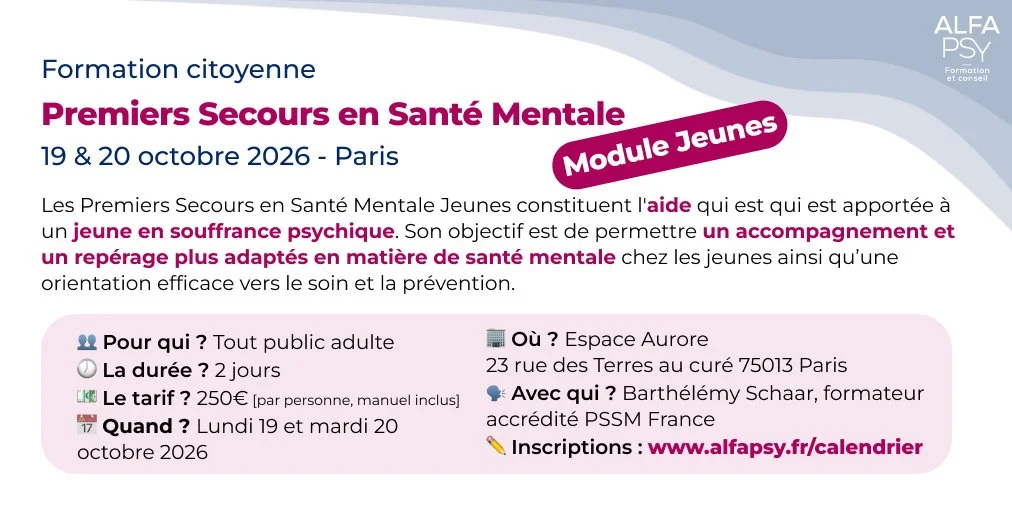 Premiers Secours en Santé Mentale Module Jeunes